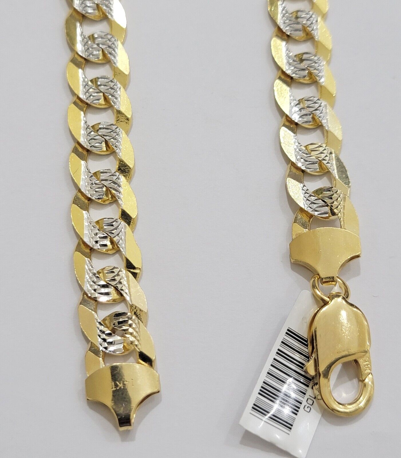 Real 14k Yellow Gold Bracelet Mens Diamond Cut Solid Cuban Curb Link 10mm 9 Inch - GoldenlinQ