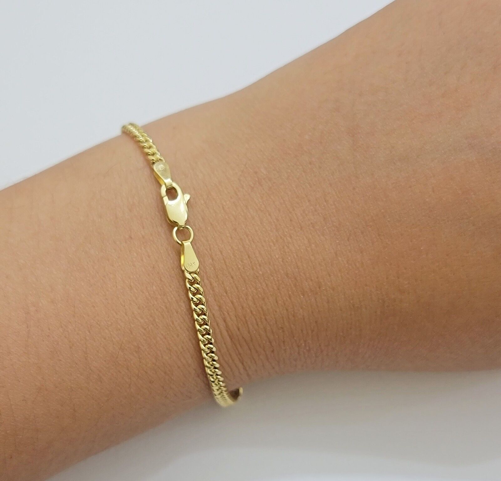 Real 14k Yellow Gold Bracelet Miami Cuban Link 8 Inch 3mm 14kt For Men Women - GoldenlinQ