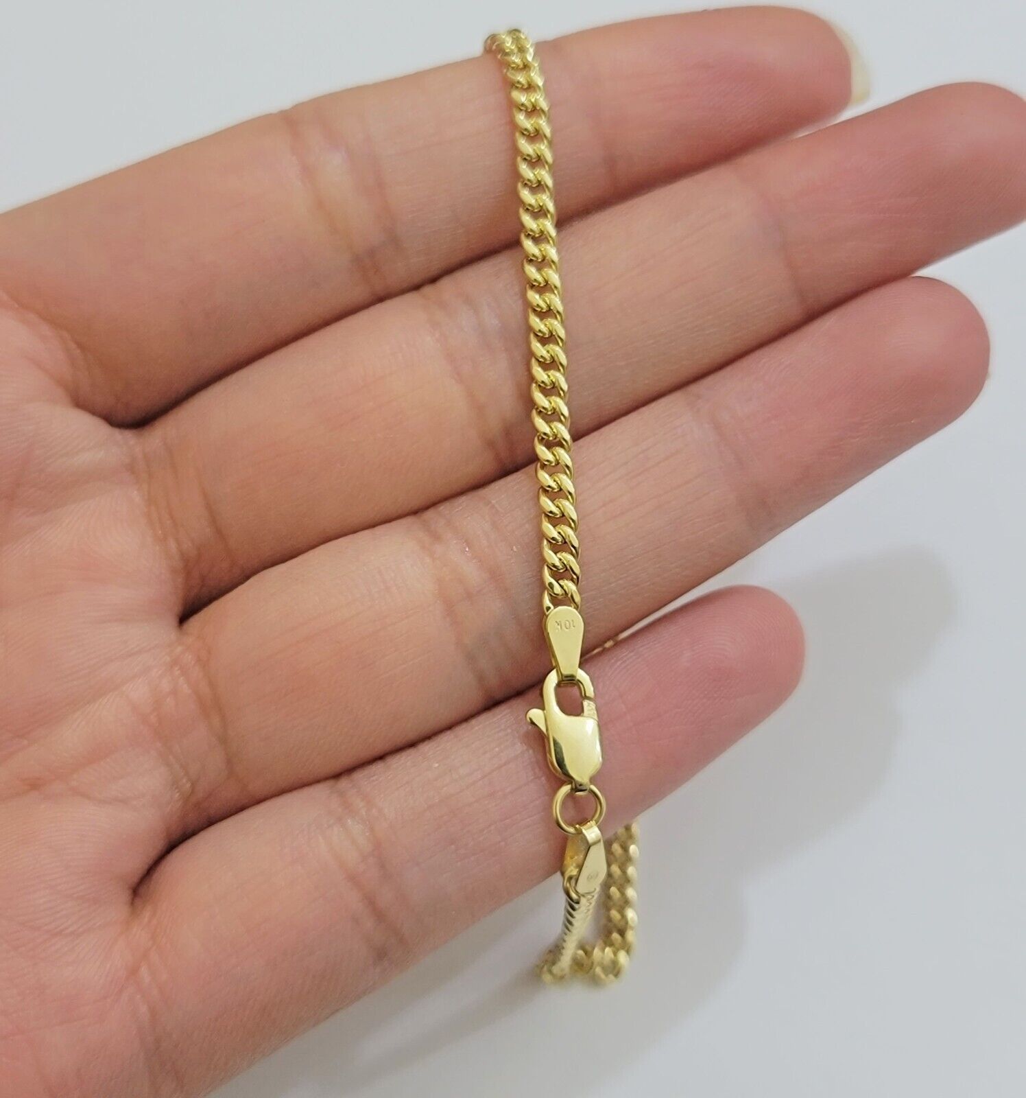 Real 14k Yellow Gold Bracelet Miami Cuban Link 8 Inch 3mm 14kt For Men Women - GoldenlinQ