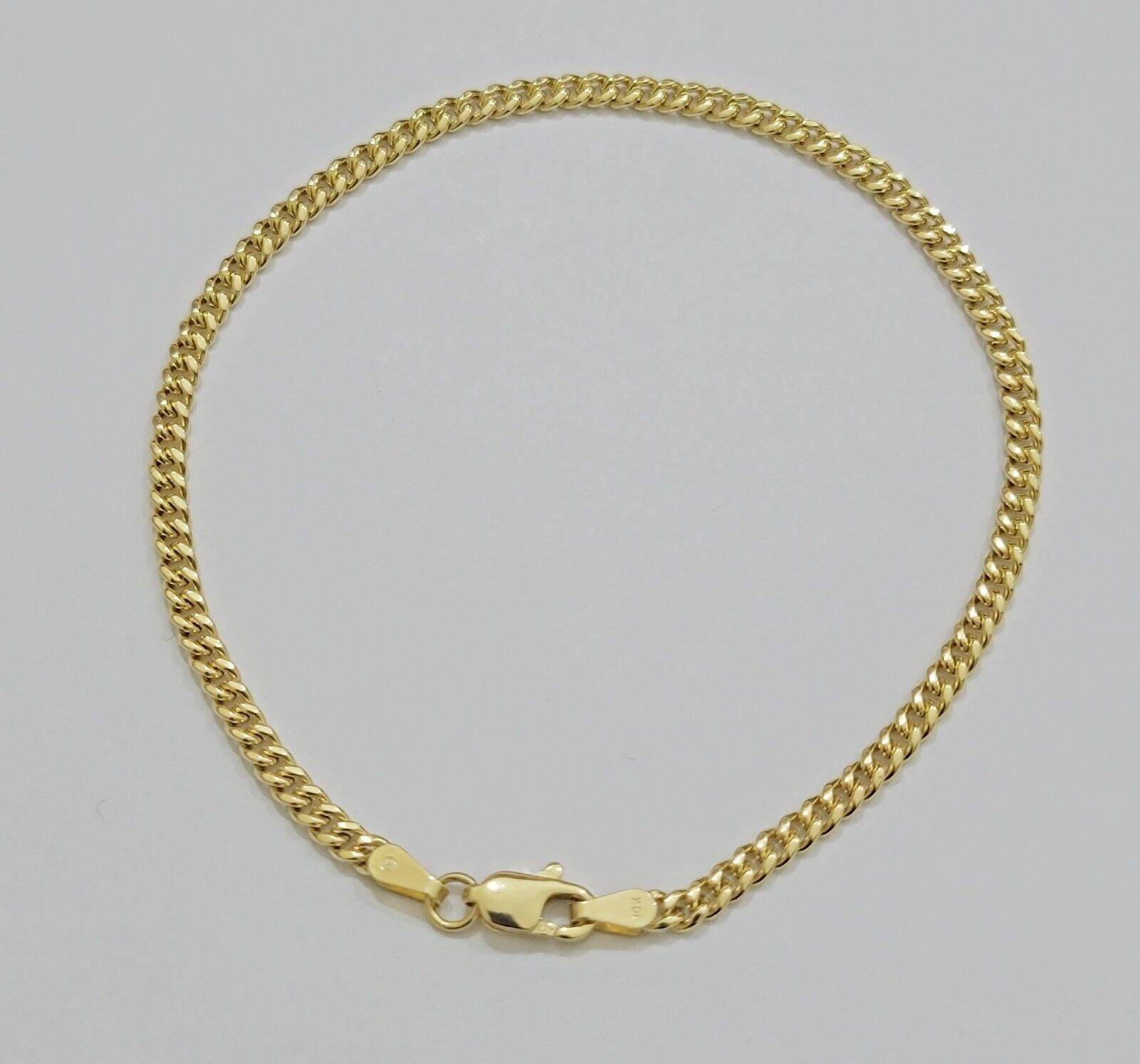 Real 14k Yellow Gold Bracelet Miami Cuban Link 8 Inch 3mm 14kt For Men Women - GoldenlinQ