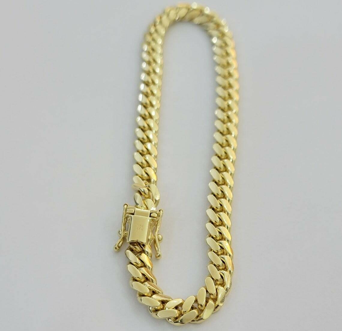 Real 14k Yellow Gold Bracelet Solid Miami Cuban Link With Box Lock 6mm 8" inch - GoldenlinQ