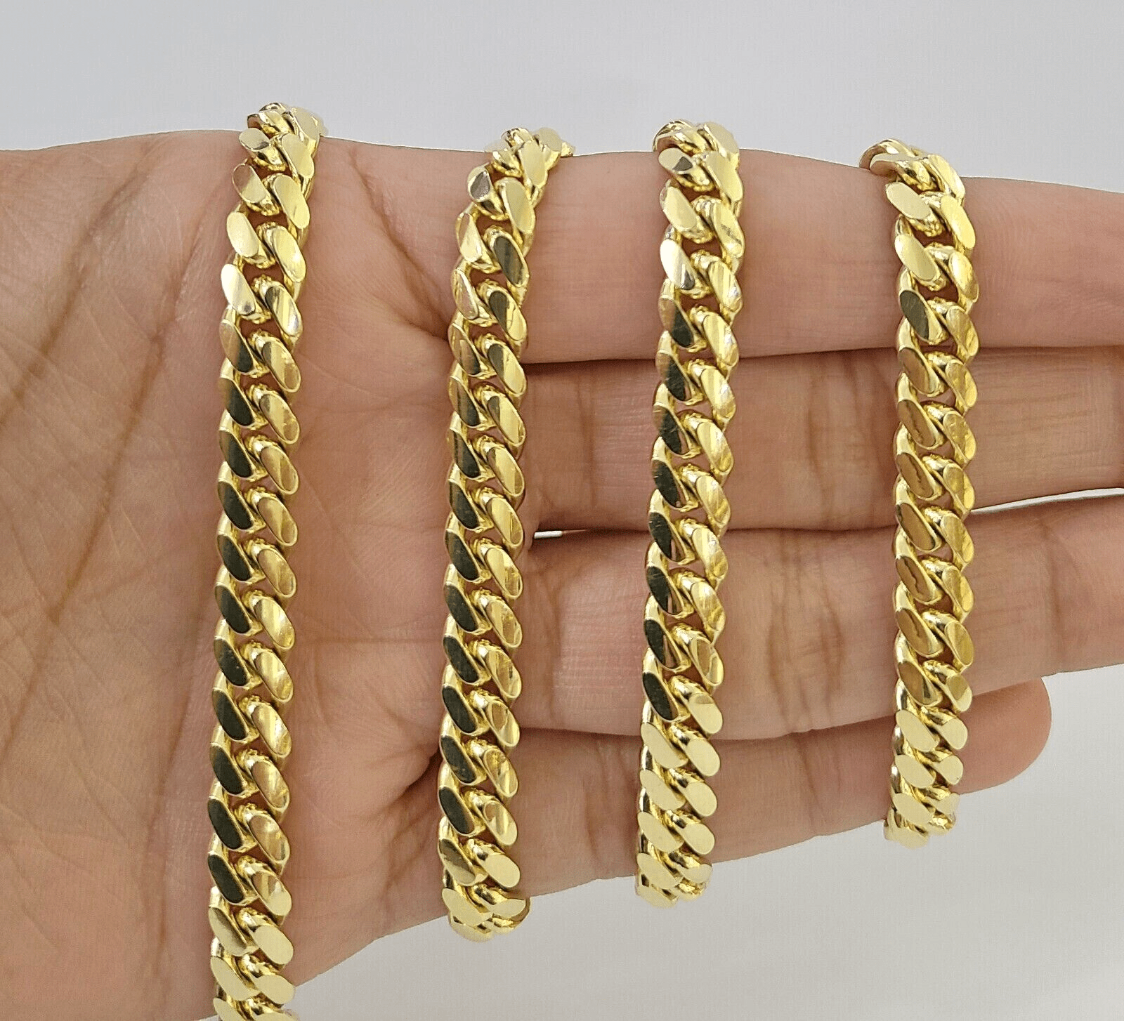 Real 14k Yellow Gold Chain 20 Inch Miami Cuban Link Necklace 7mm SOLID 14kt Mens - GoldenlinQ