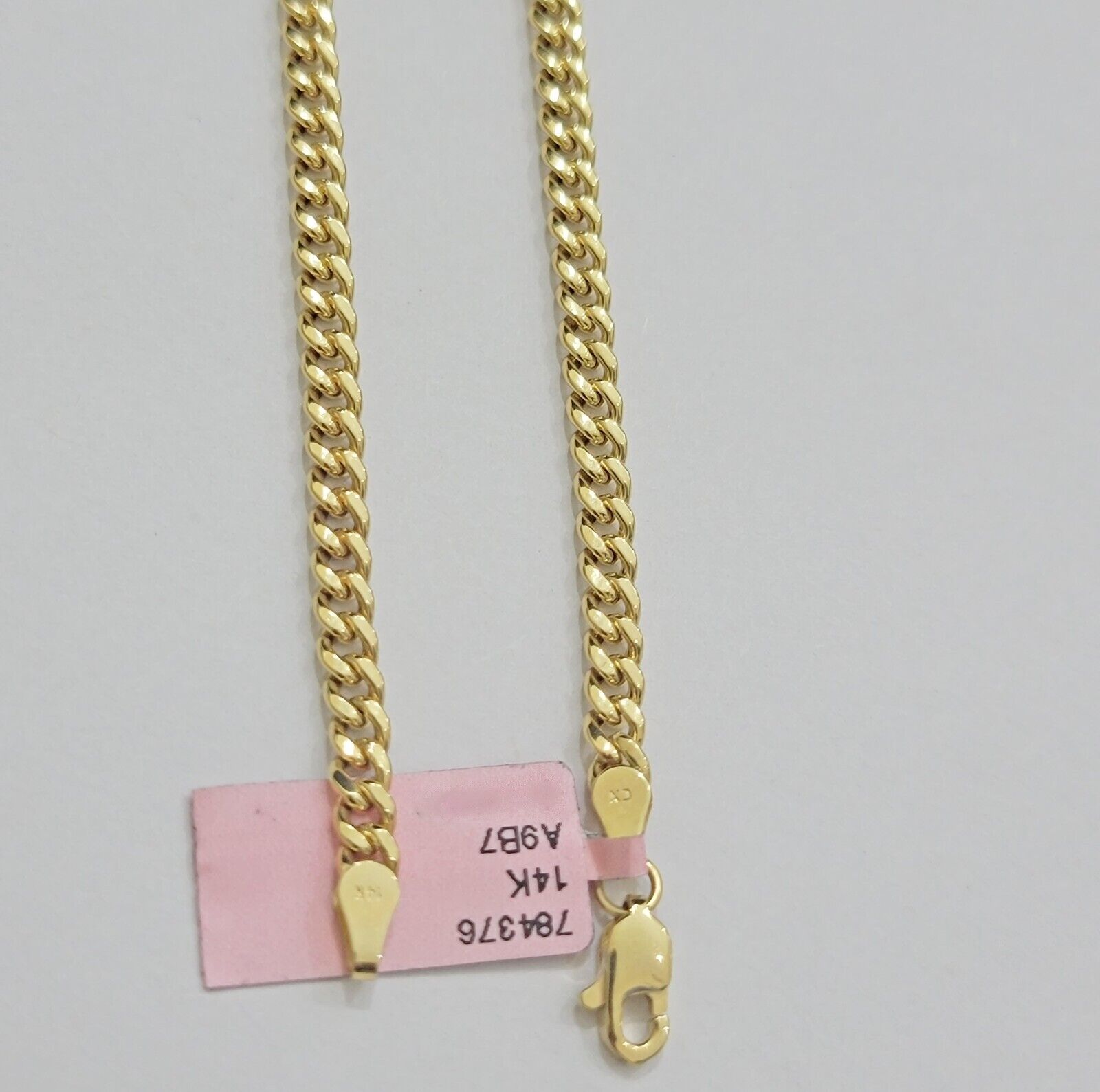 Real 14K Yellow Gold Chain Necklace Miami Cuban Link Chain 3.5mm 18" - 26'' Inch - GoldenlinQ