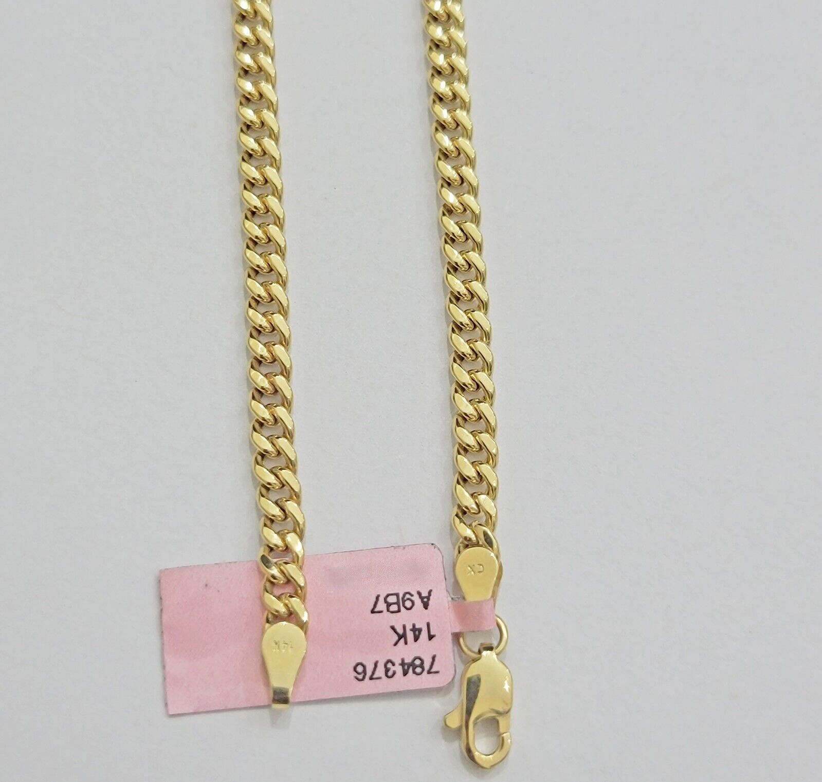 Real 14K Yellow Gold Chain Necklace Miami Cuban Link Chain 3.5mm 18" - 26'' Inch - GoldenlinQ