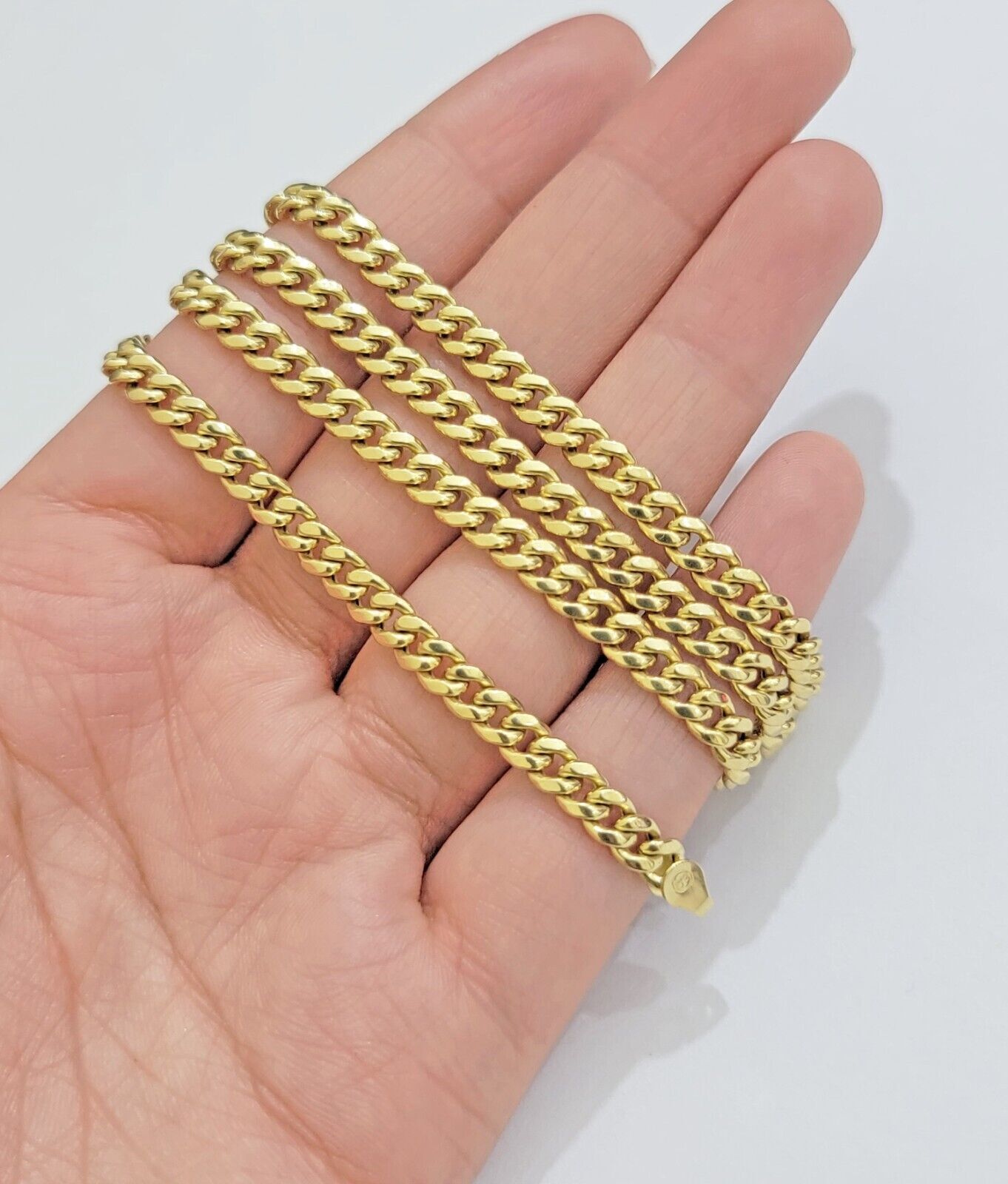 Real 14K Yellow Gold Chain Necklace Miami Cuban Link Chain 4.5mm 18" - 26'' Inch - GoldenlinQ