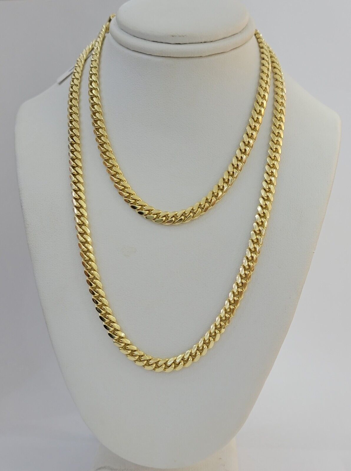 Real 14k Yellow Gold Chain Solid Miami Cuban Link Chain Necklace 18" - 30" 5mm - 9mm - GoldenlinQ