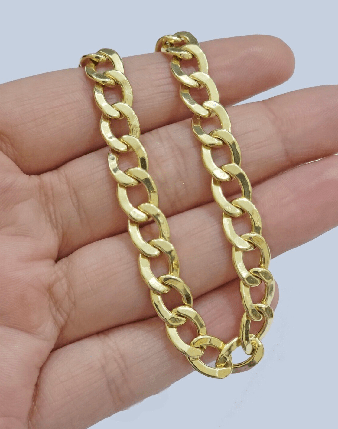 Real 14k Yellow Gold Cuban Curb Bracelet 8mm 8 Inch Lobster Clasp 14 KT New SALE - GoldenlinQ