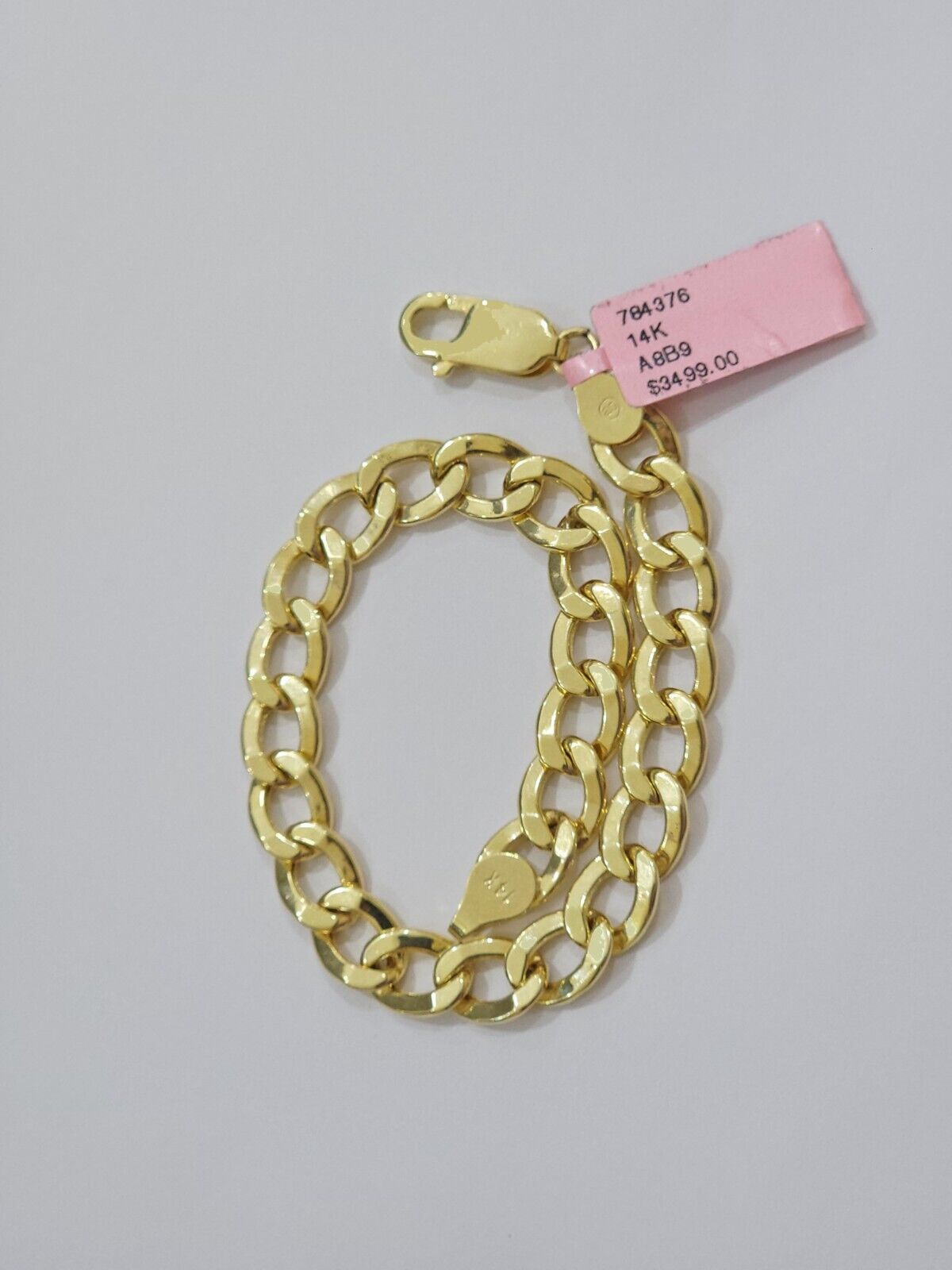 Real 14k Yellow Gold Cuban Curb Bracelet 8mm 8 Inch Lobster Clasp 14 KT New SALE - GoldenlinQ