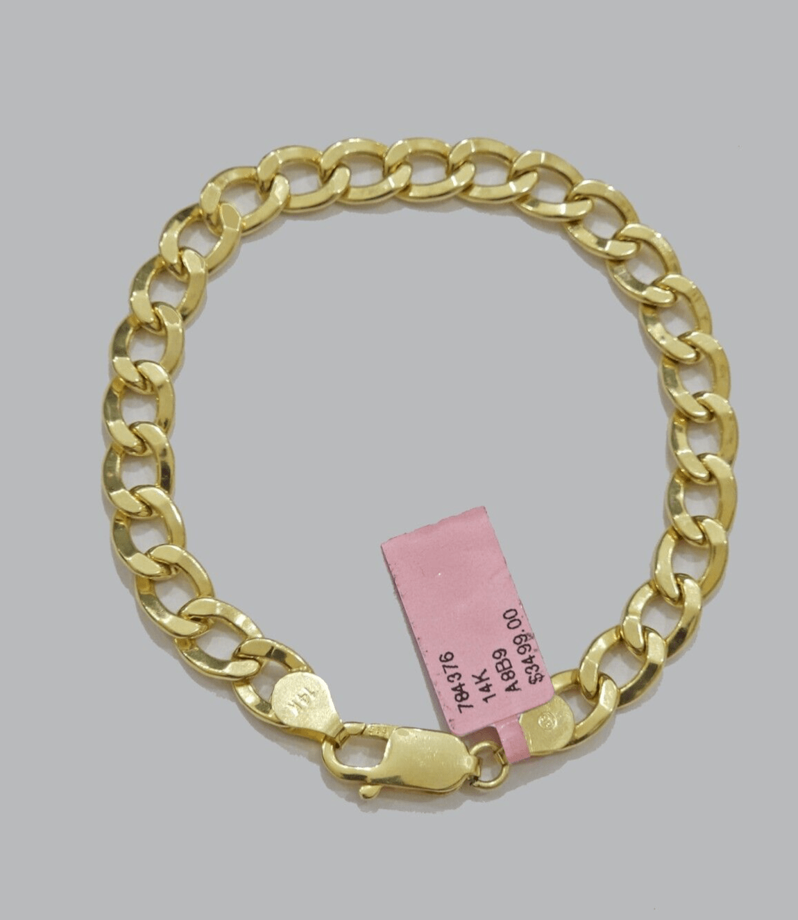 Real 14k Yellow Gold Cuban Curb Bracelet 8mm 8 Inch Lobster Clasp 14 KT New SALE - GoldenlinQ