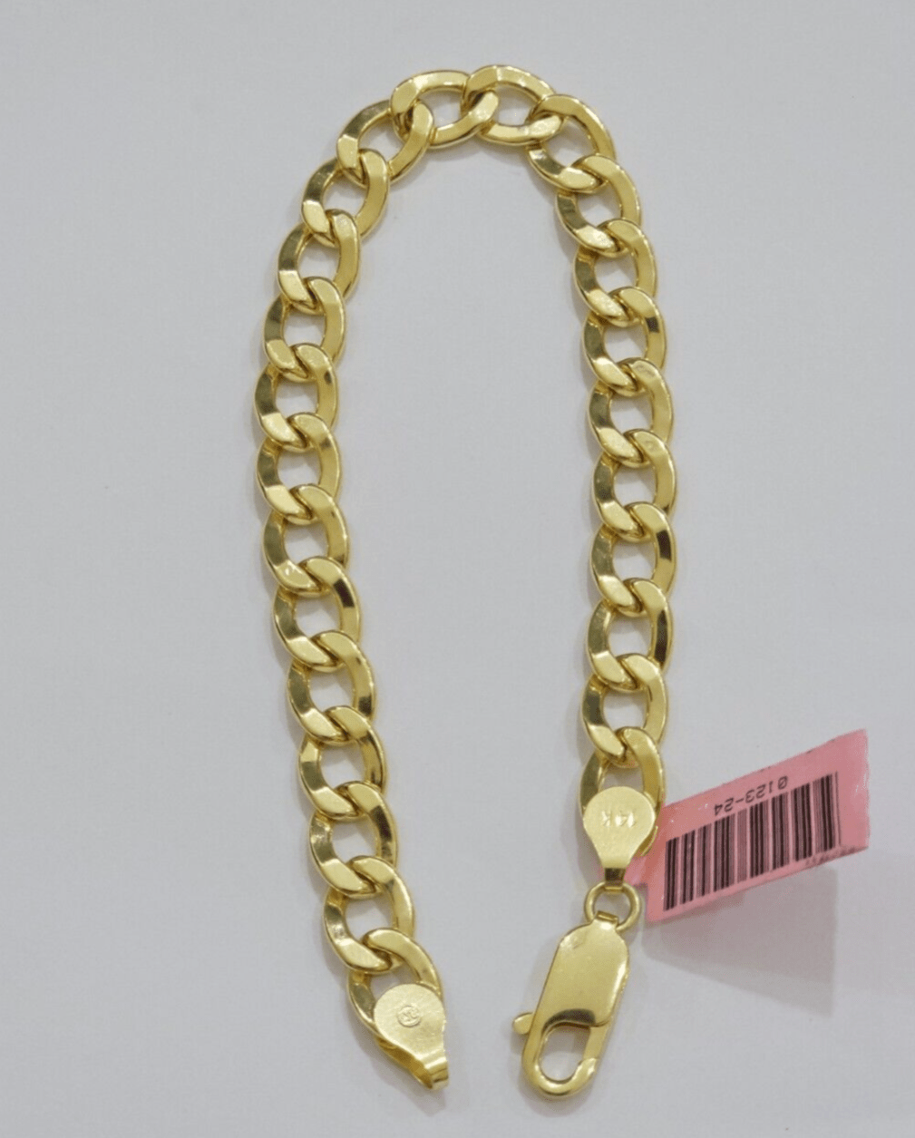 Real 14k Yellow Gold Cuban Curb Bracelet 8mm 8 Inch Lobster Clasp 14 KT New SALE - GoldenlinQ