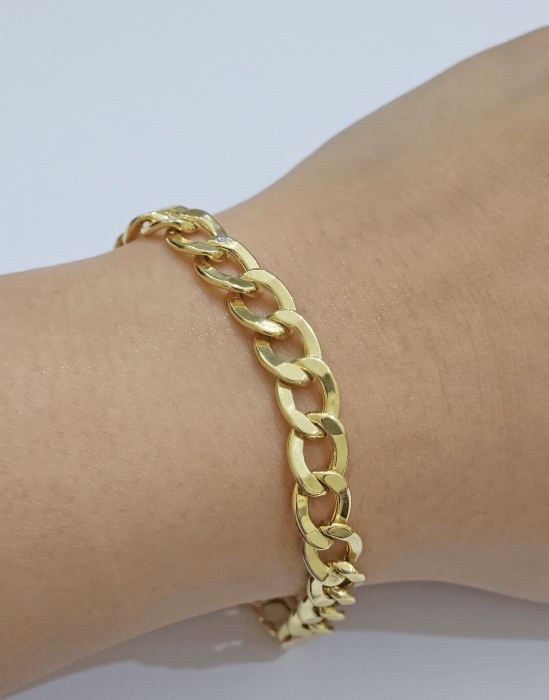 Real 14k Yellow Gold Cuban Curb Bracelet 8mm 8 Inch Lobster Clasp 14 KT New SALE - GoldenlinQ