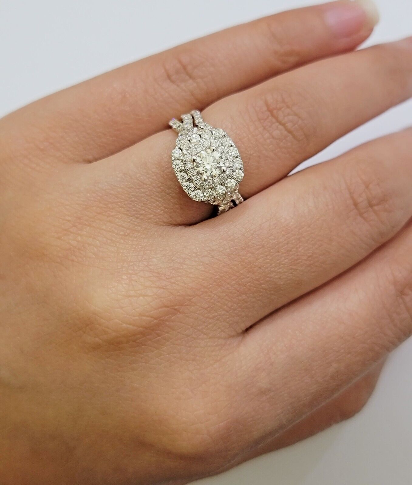 Real 14k Yellow Gold Diamond 1.5CT Ring band SET Ladies Women Engagement Wedding - GoldenlinQ