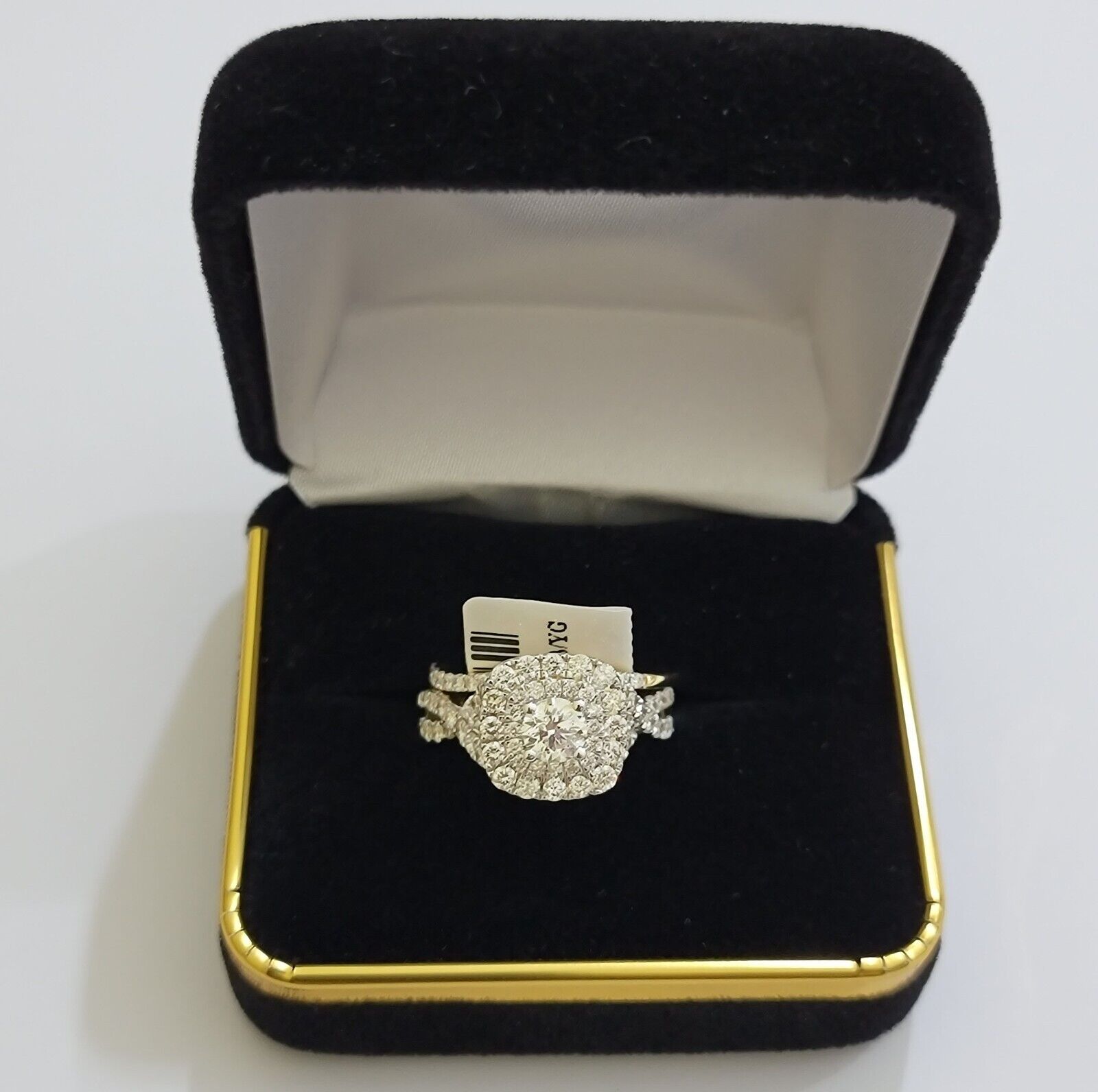 Real 14k Yellow Gold Diamond 1.5CT Ring band SET Ladies Women Engagement Wedding - GoldenlinQ