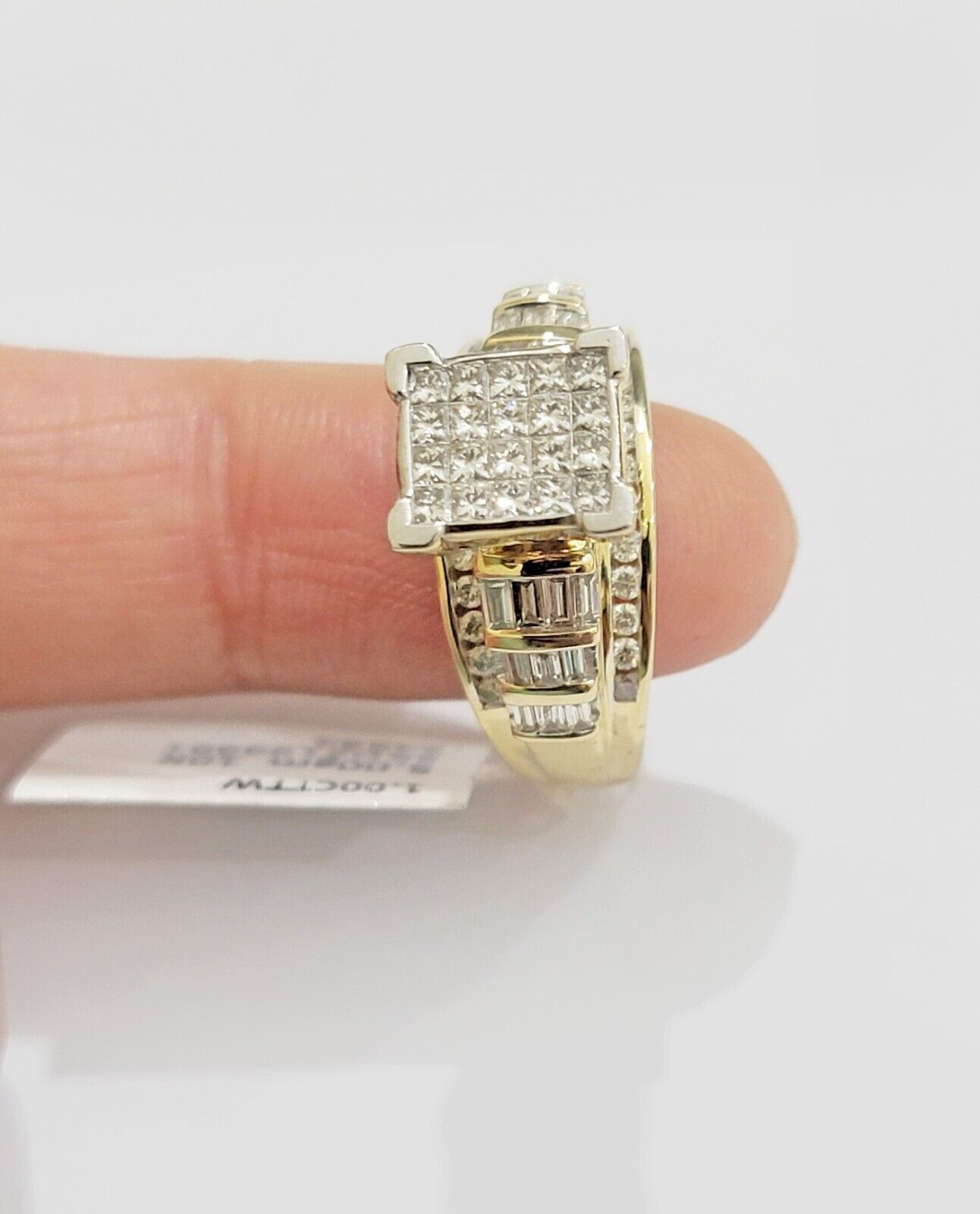 Real 14k Yellow Gold Diamond Ring 1 CT Diamond Ladies Women Band, VALENTINE SALE - GoldenlinQ