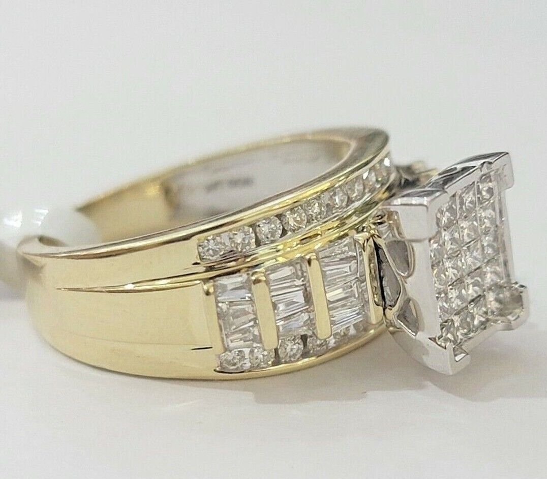 Real 14k Yellow Gold Diamond Ring 1 CT Diamond Ladies Women, Wedding Engagement - GoldenlinQ
