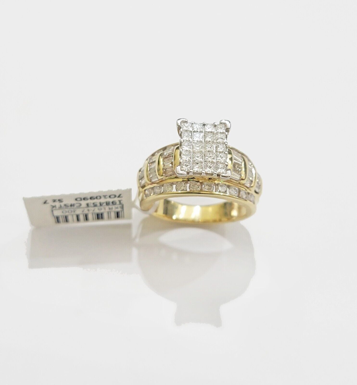 Real 14k Yellow Gold Diamond Ring 2CT Ladies Women Band Genuine, VALENTINE SALE - GoldenlinQ