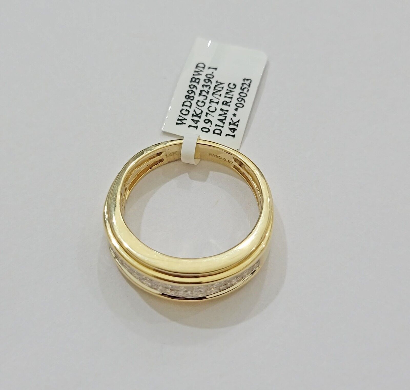 Real 14k Yellow gold Diamond Ring Mens Engagement Wedding Band 0.95 CT Natural D - GoldenlinQ