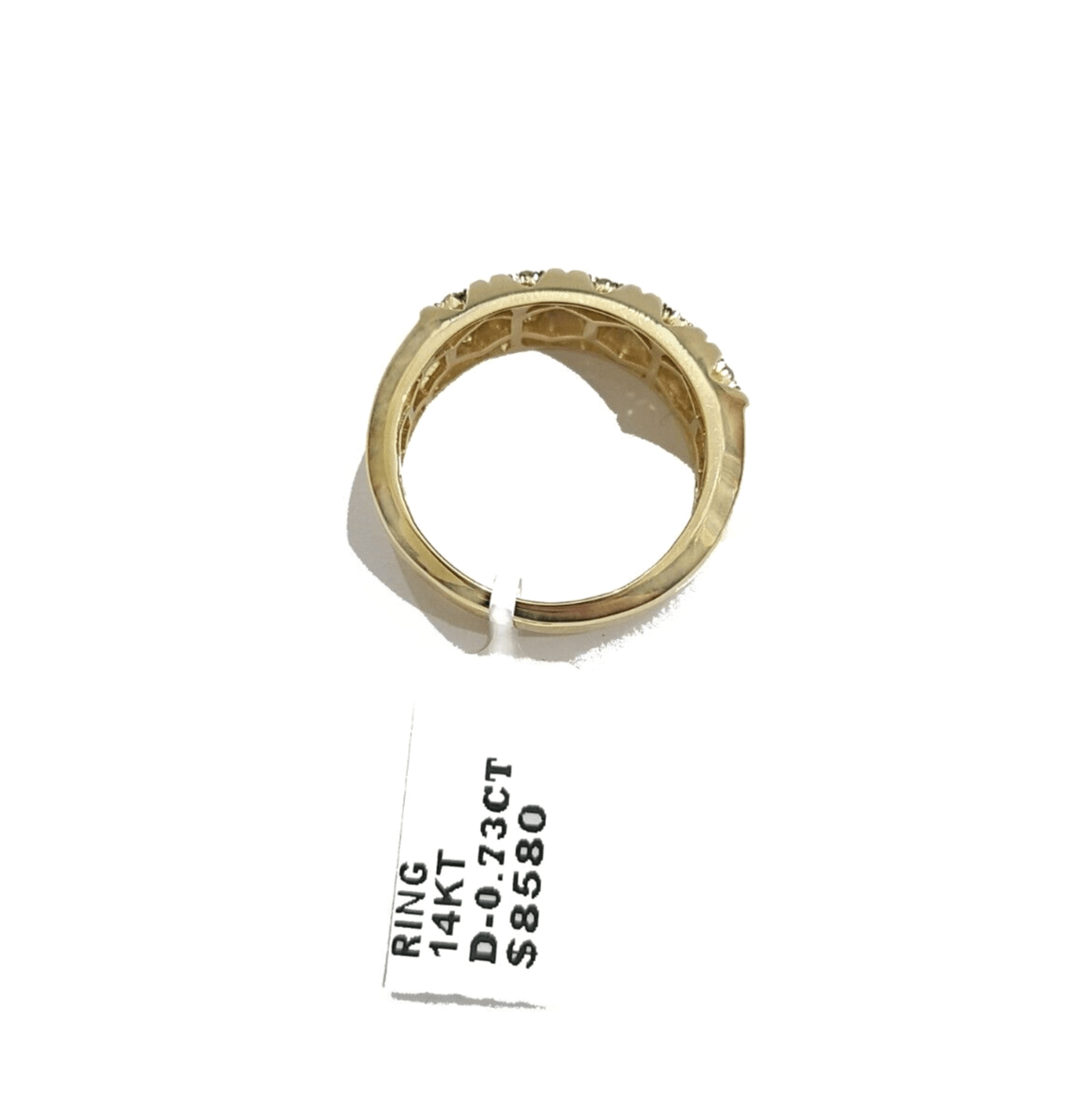 Real 14k Yellow Gold Diamond Ring White Genuine 0.73CT Diamonds 14kt Size 10 - GoldenlinQ