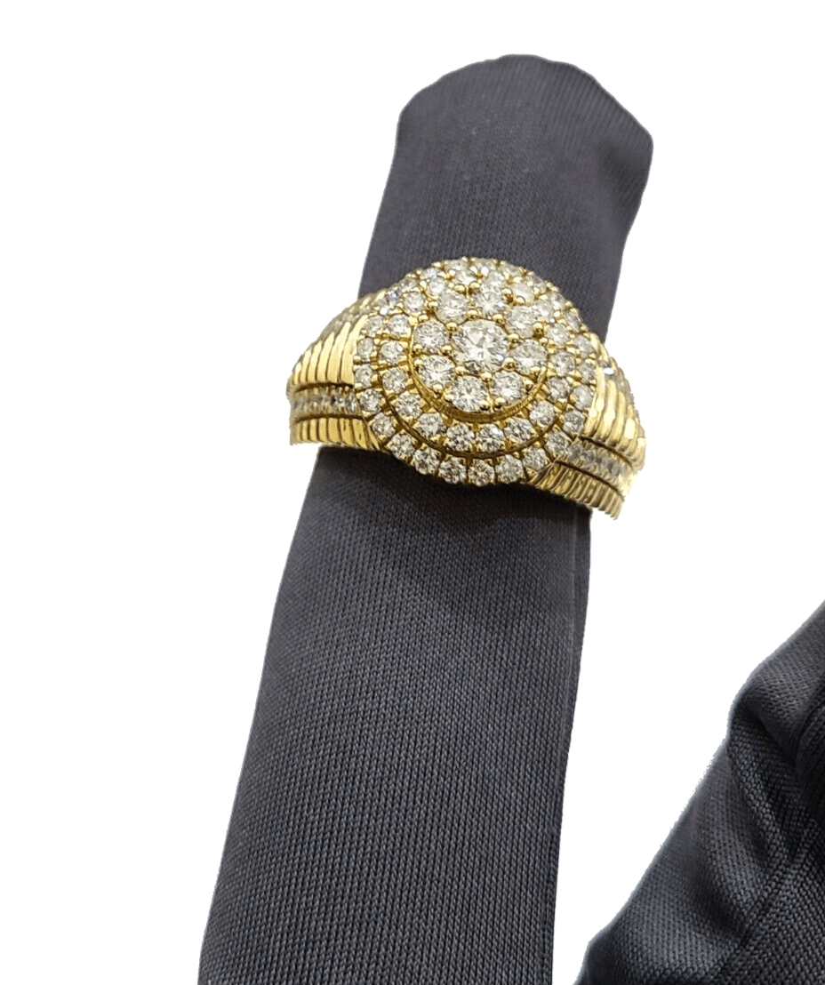 Real 14k Yellow Gold Diamond Ring White Genuine 2.12CT Diamonds 14kt Size 10 - GoldenlinQ