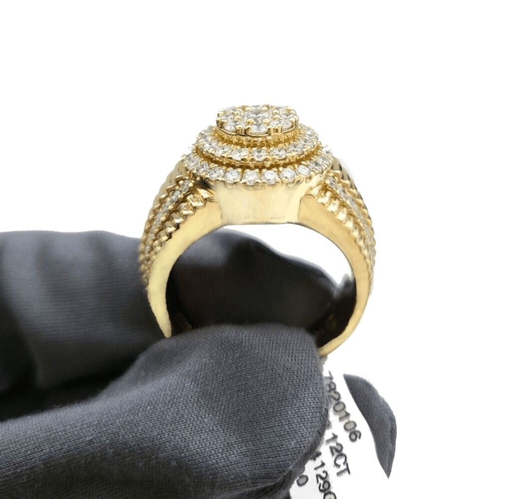 Real 14k Yellow Gold Diamond Ring White Genuine 2.12CT Diamonds 14kt Size 10 - GoldenlinQ