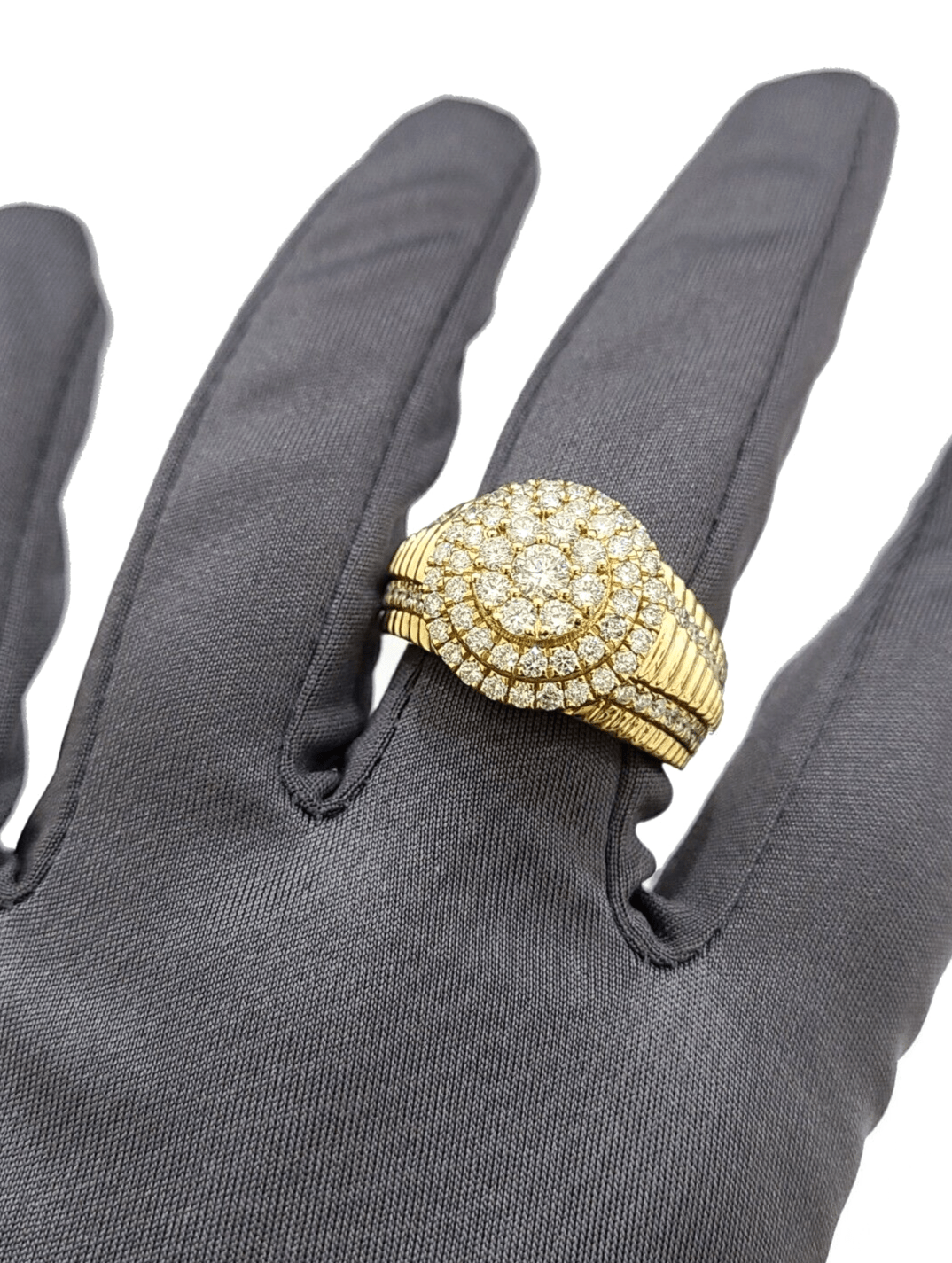 Real 14k Yellow Gold Diamond Ring White Genuine 2.12CT Diamonds 14kt Size 10 - GoldenlinQ