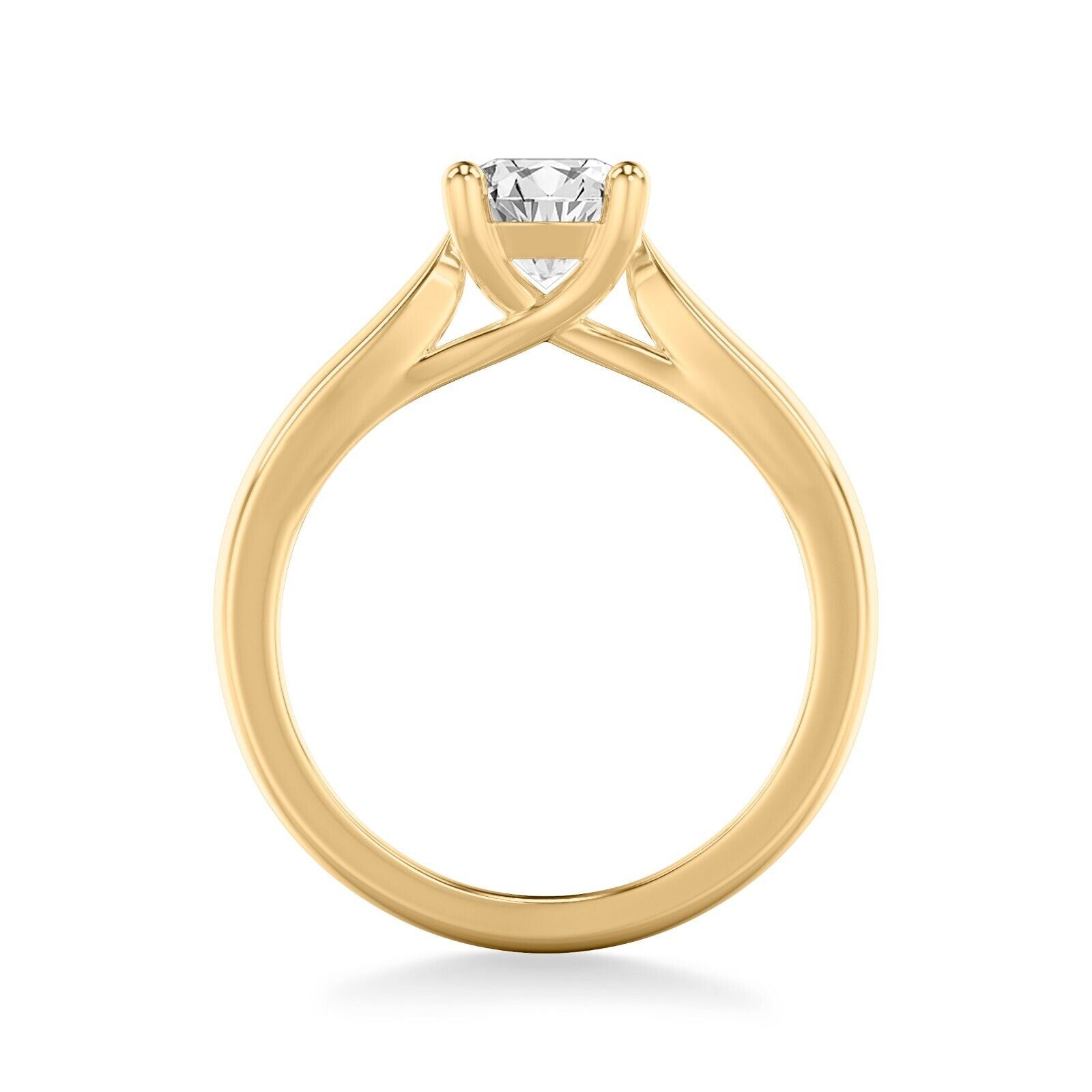 Real 14k Yellow Gold IGI Certified 0.75CT Lab Created Diamond Ring Round VS - GoldenlinQ