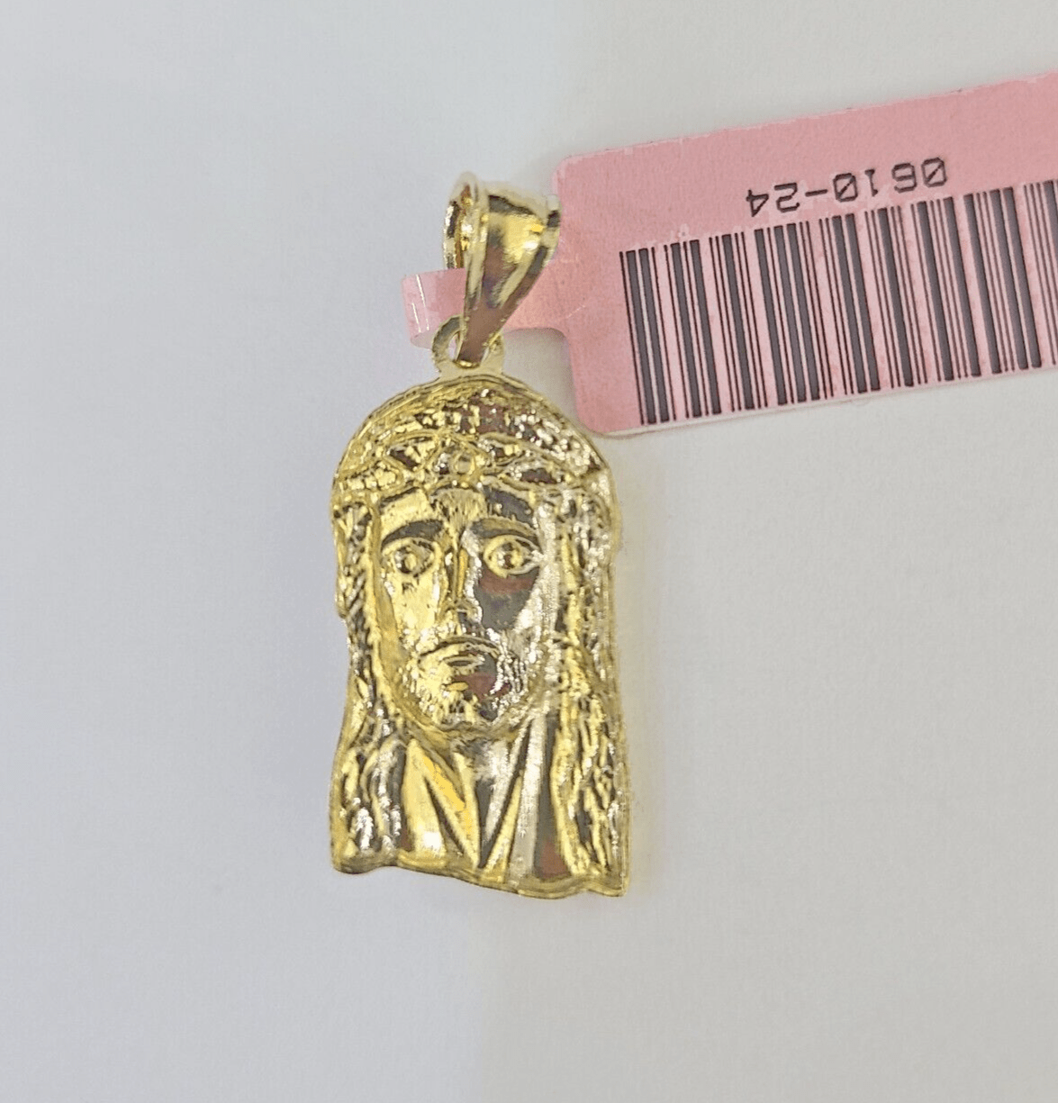Real 14K Yellow Gold Jesus Head Pendant Charm Genuine 1" - GoldenlinQ
