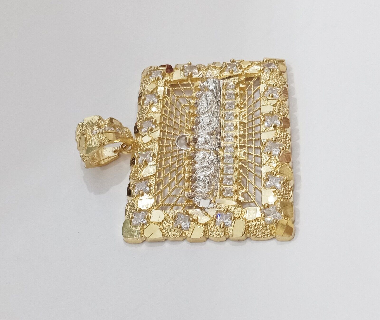 Real 14k Yellow Gold Last Supper Nugget Charm Pendant 2.0 inch 14kt Gold - GoldenlinQ