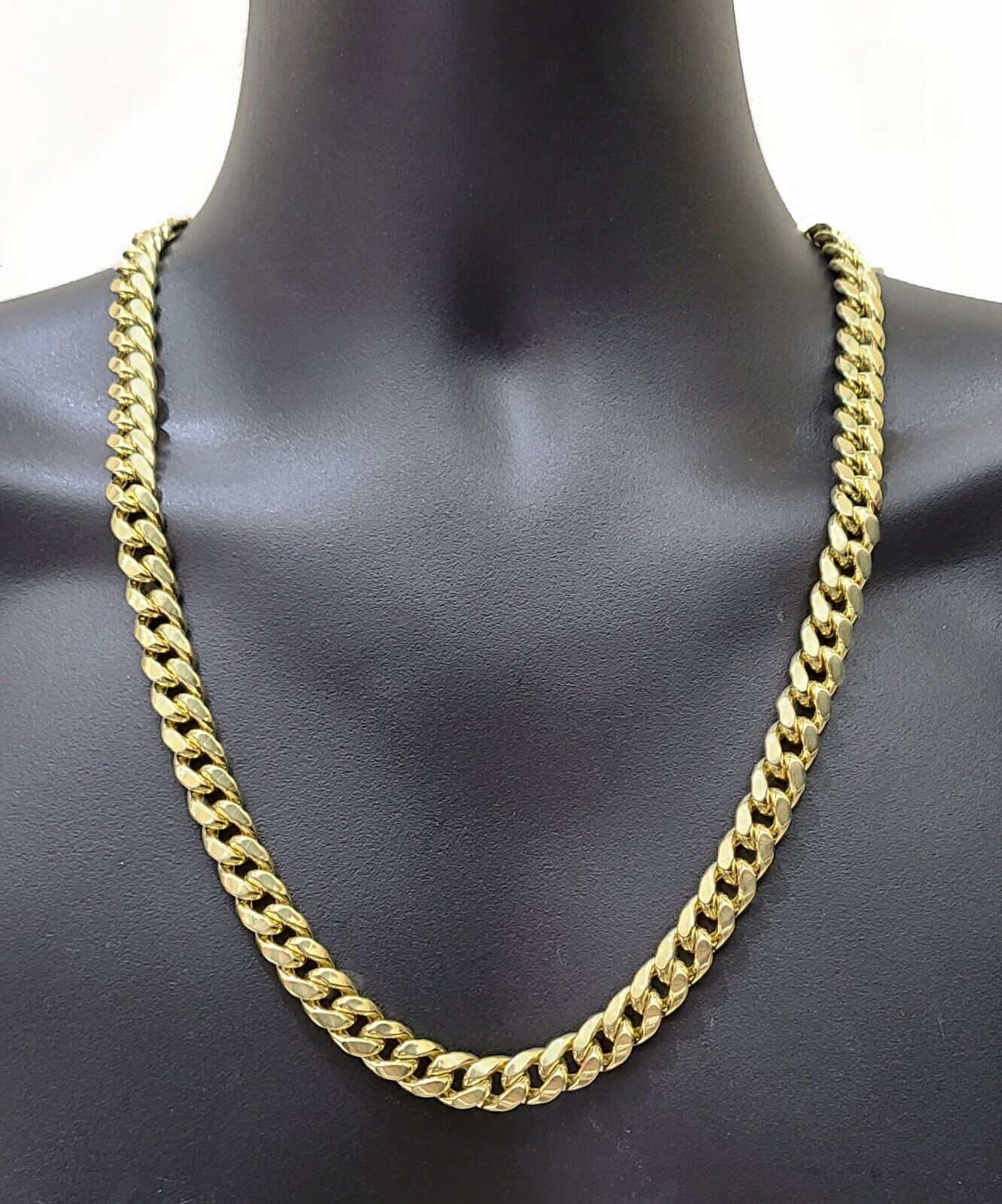 Real 14k Yellow Gold Miami Cuban Link Chain 11mm 24" Necklace Box Lock - GoldenlinQ