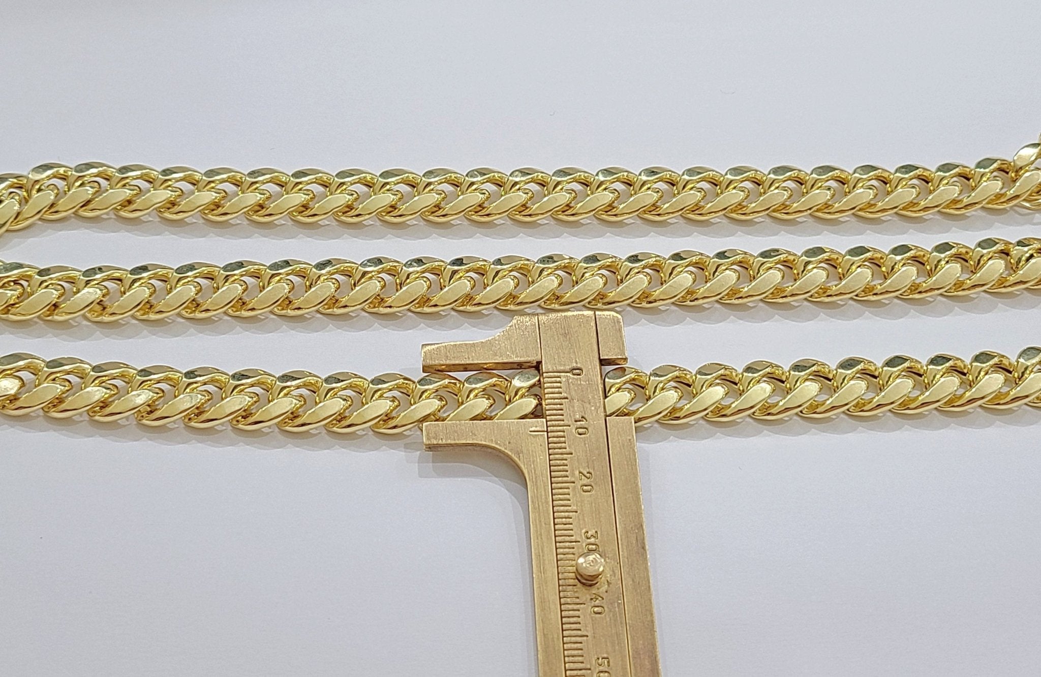 Real 14k Yellow Gold Miami Cuban Link Chain 11mm 28" Necklace Box Lock For Men