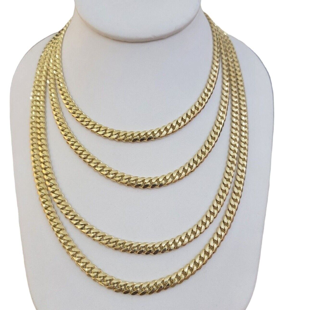 Real 14k Yellow Gold Miami Cuban Link Chain 6mm 20" Necklace 14kt solid Box lock - GoldenlinQ