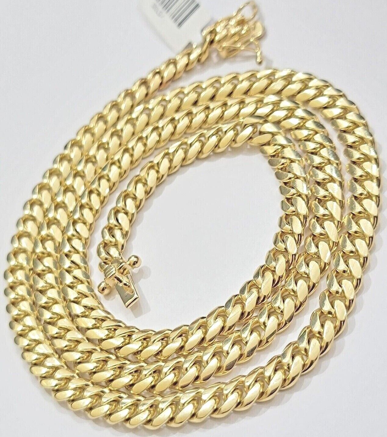 Real 14k Yellow Gold Miami Cuban Link Chain 6mm 26" Necklace 14kt solid Box lock - GoldenlinQ