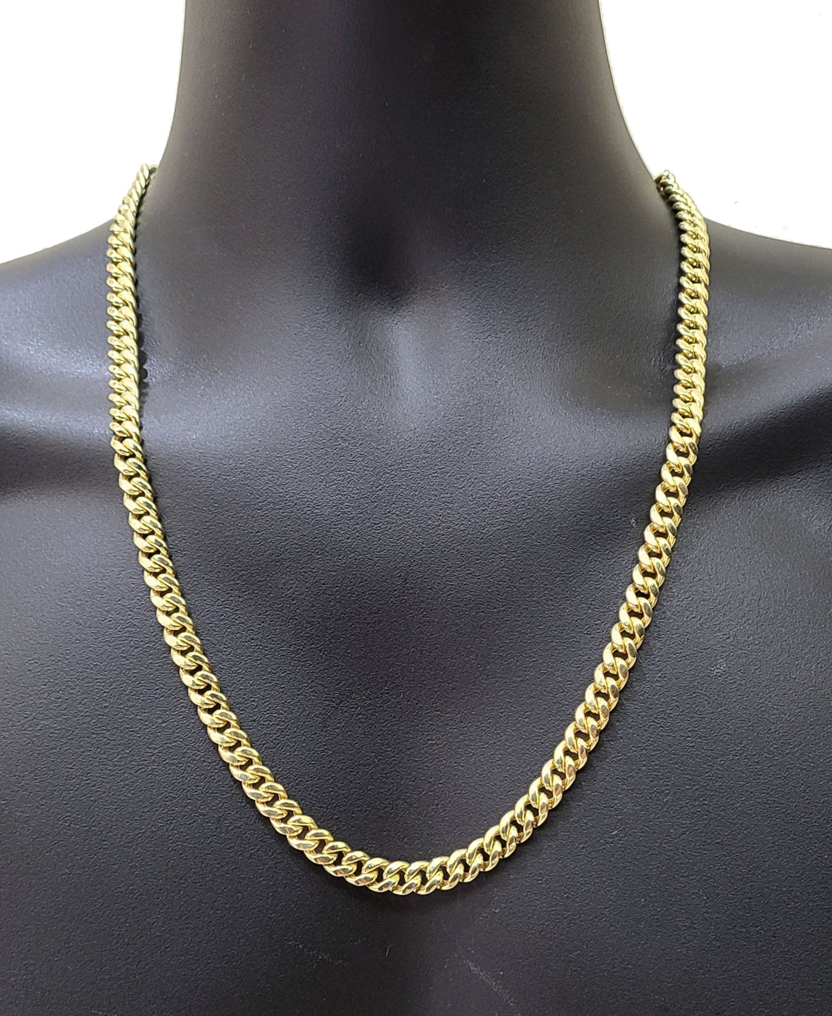 Real 14k Yellow Gold Miami Cuban Link Chain 8mm 22" Necklace Box Lock