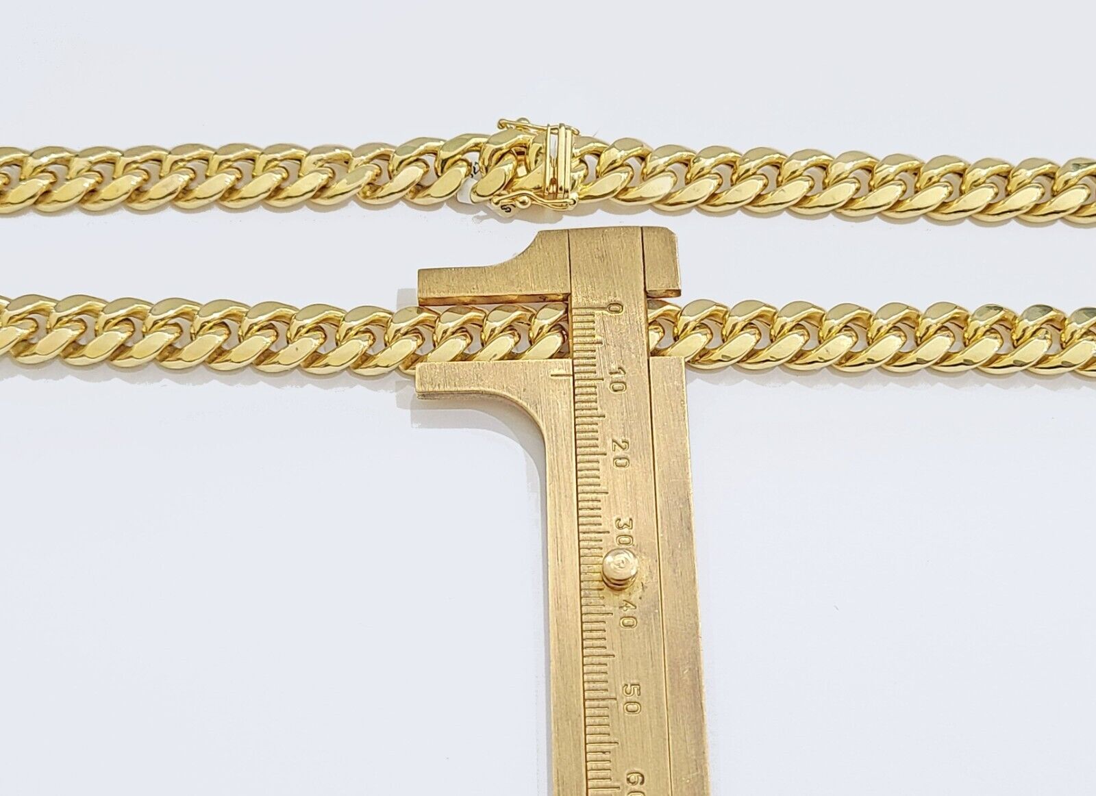 Real 14k Yellow Gold Miami Cuban Link Chain 9mm 24" Necklace Box Lock - GoldenlinQ