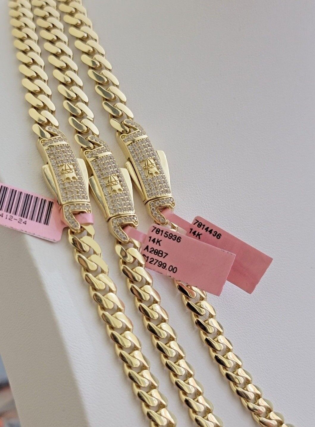 Real 14k Yellow Gold Monaco Chain Necklace 20" 22'' 24'' 26" Inch 7mm 14kt SALE - GoldenlinQ