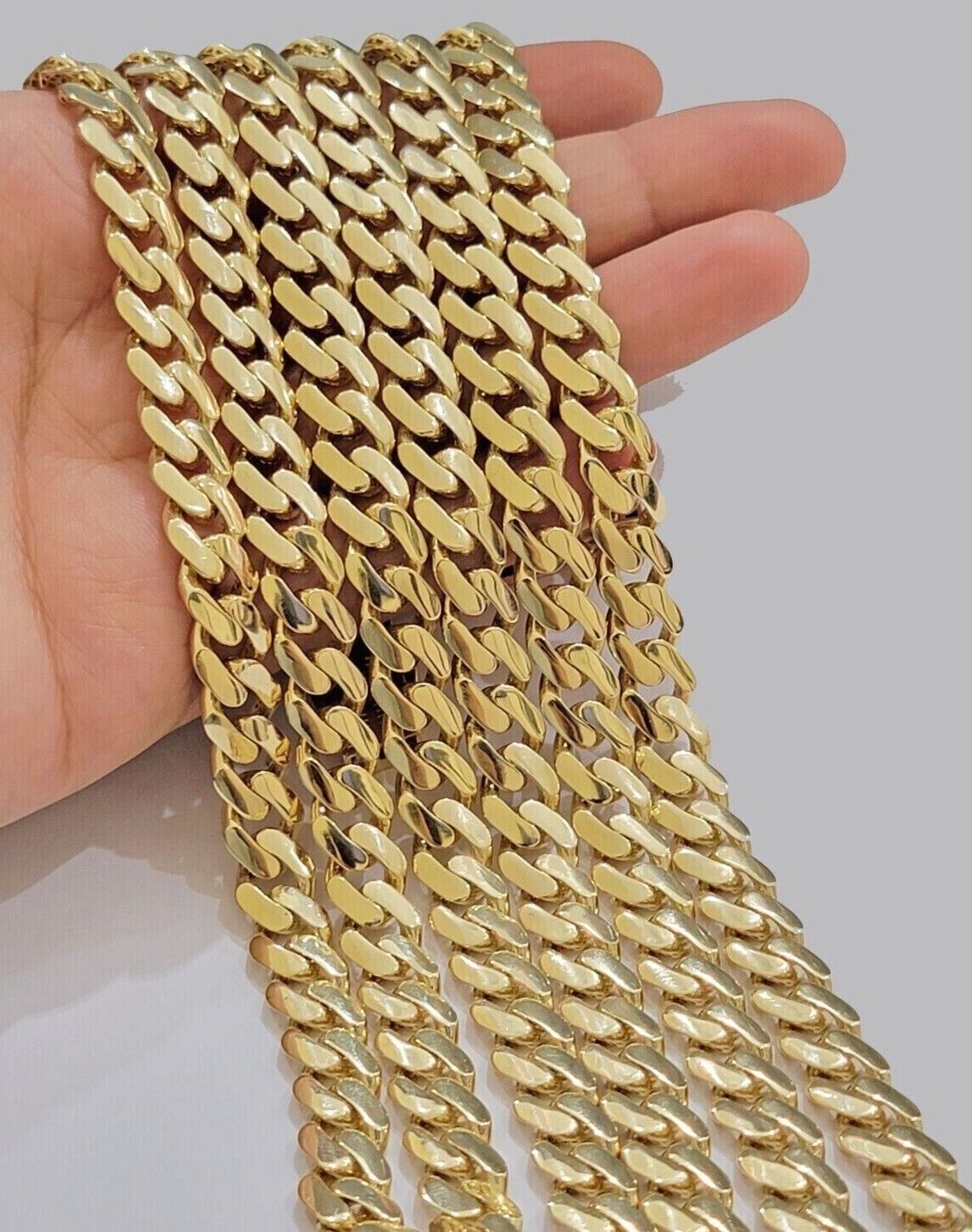 Real 14k Yellow Gold Monaco Chain Necklace 20" 22'' 24'' 26" Inch 9mm 14kt SALE - GoldenlinQ