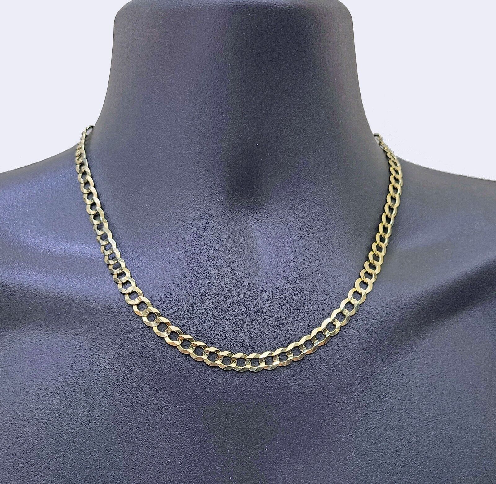 Real 14k Yellow Gold Necklace Cuban Curb Link Chain 20'' inches 7mm Unisex - GoldenlinQ