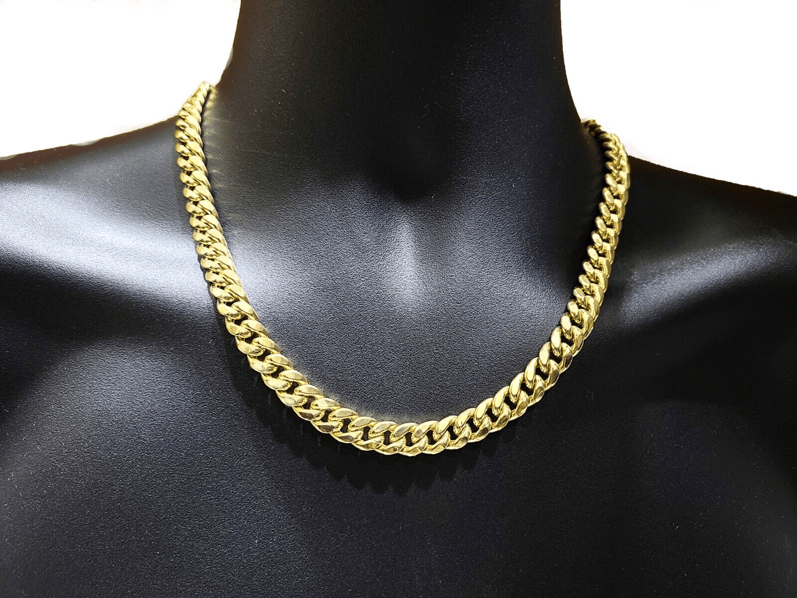 Real 14k Yellow Gold Necklace Miami Cuban Chain 9mm 20" inch 14kt Unisex Chain - GoldenlinQ