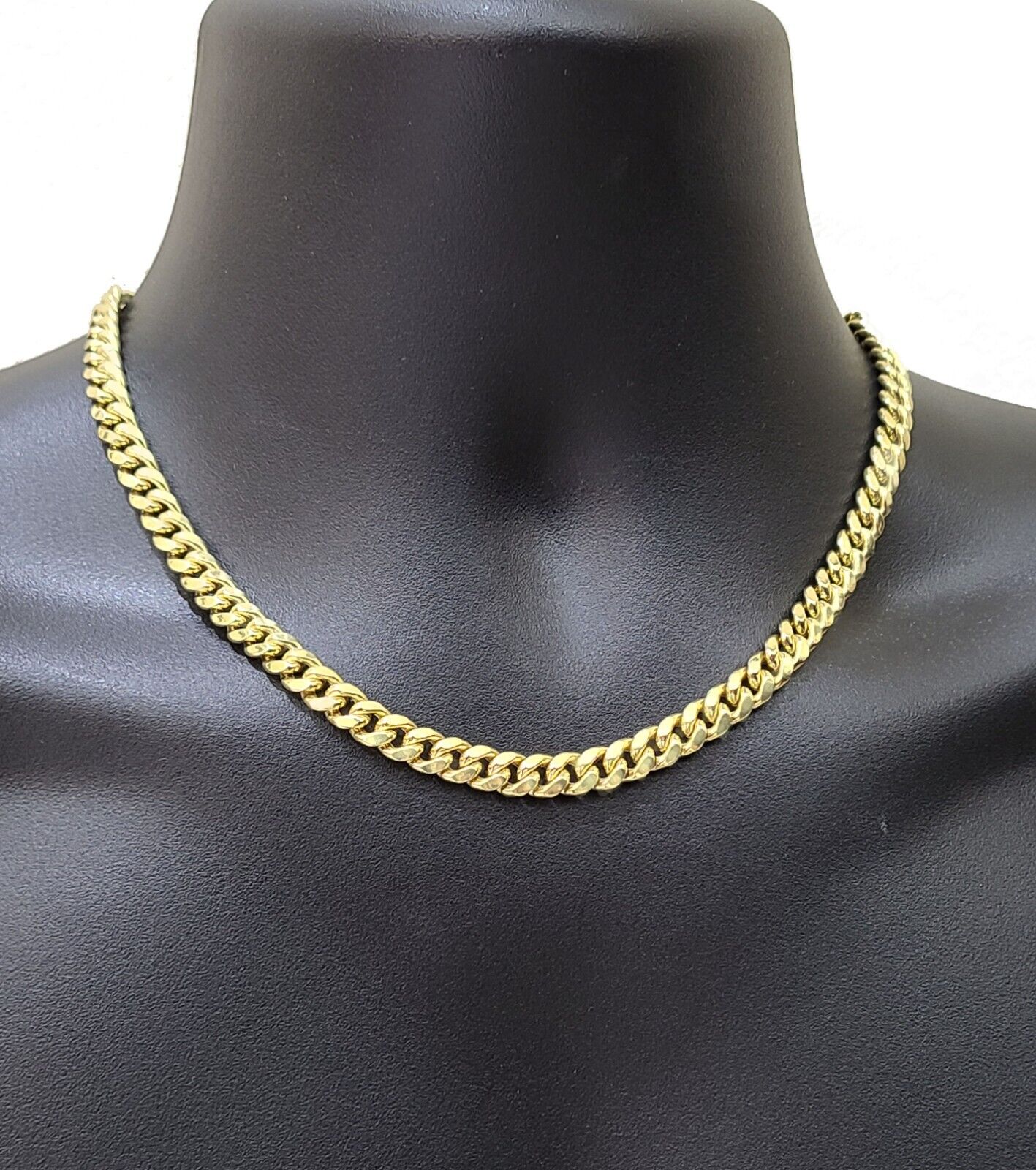 Real 14k Yellow Gold Necklace Miami Cuban Link Chain 8mm 28 Inch Box Lock 14 kt - GoldenlinQ