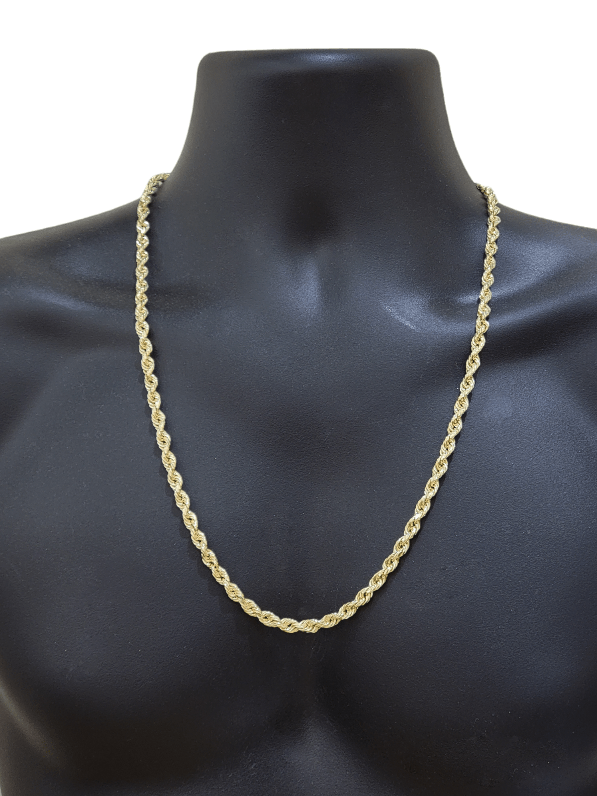 Real 14k Yellow Gold Necklace Rope Chain 6mm 26" inch 14kt Men's Chain For Charm - GoldenlinQ