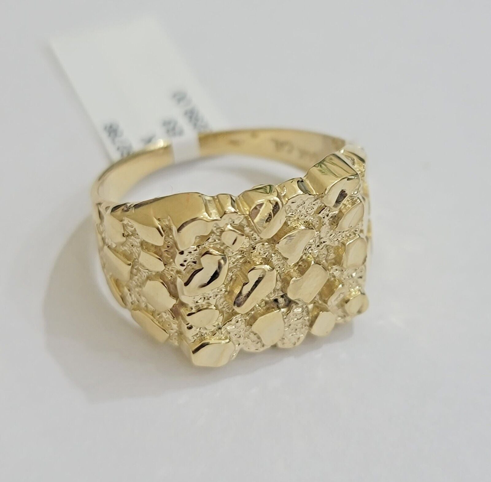 Real 14k Yellow Gold Nugget Ring For Men's size 9 Genuine 14kt casual / Pinky - GoldenlinQ