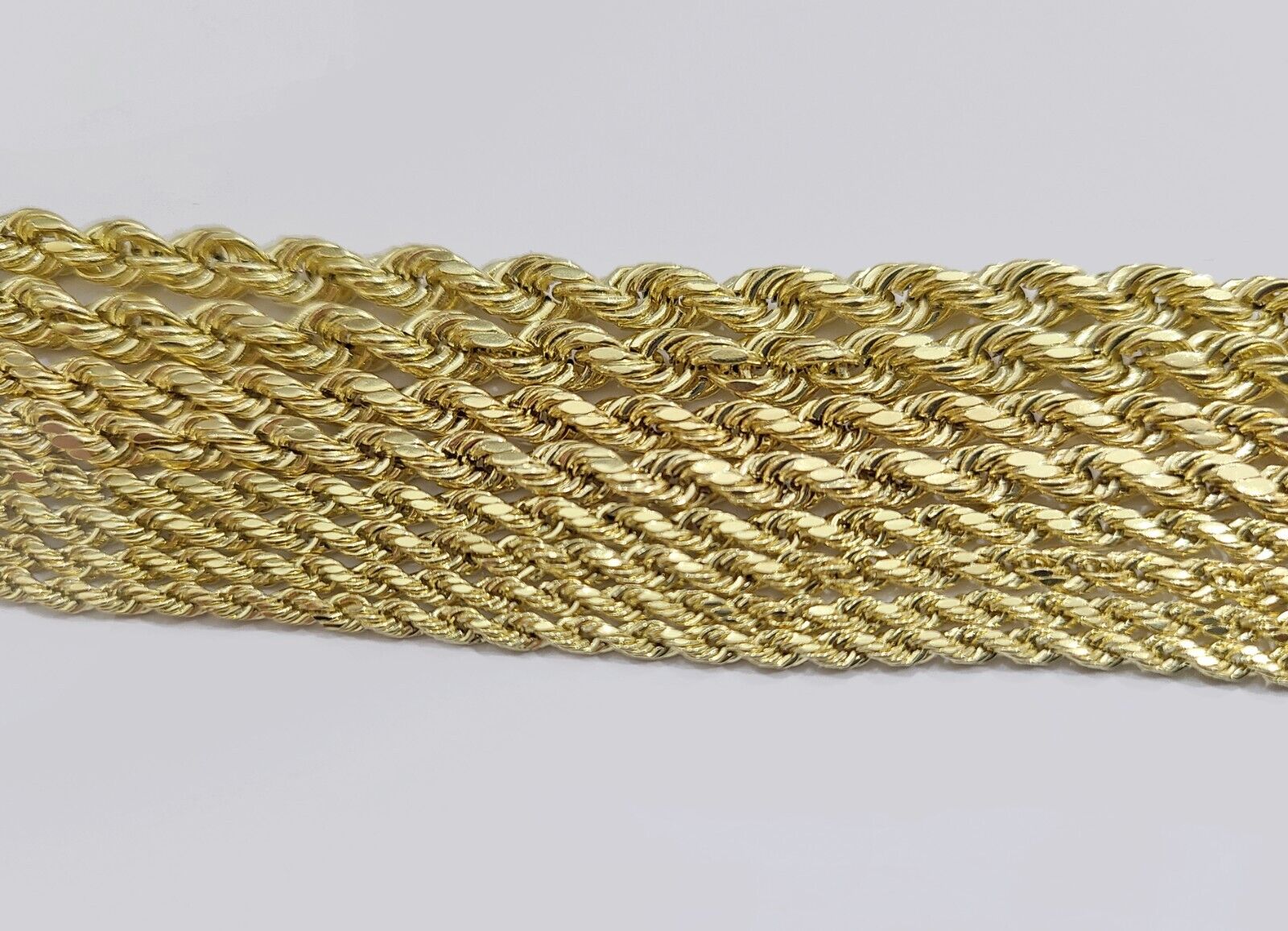 Real 14K Yellow Gold Rope Chain 2.5 - 5mm Necklace 18 - 26 Inches Lobster Lock SALE - GoldenlinQ
