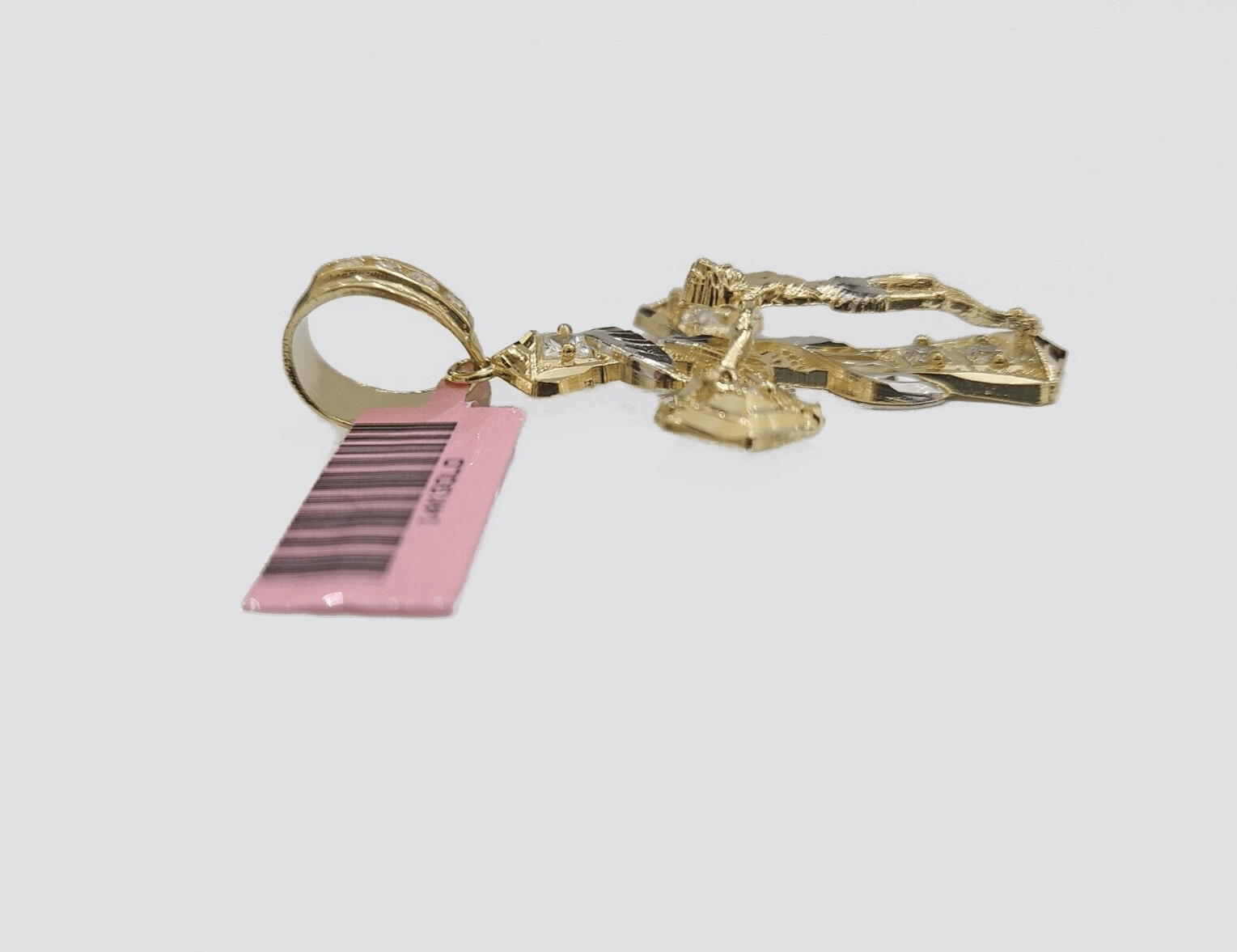 Real 14k Yellow Gold Rope Chain 5mm 20'' Necklace Jesus Cross Charm Pendant 14kt - GoldenlinQ