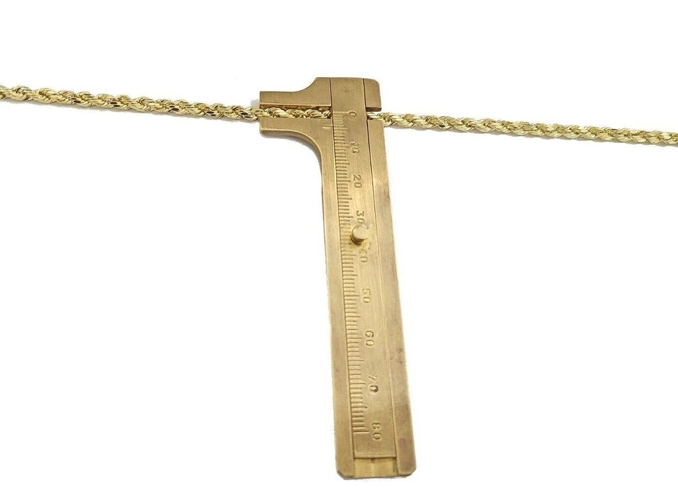 Real 14k Yellow Gold Rope Chain Necklace 3mm 18 - 26 Inch Diamond Cut 14kt SALE - GoldenlinQ