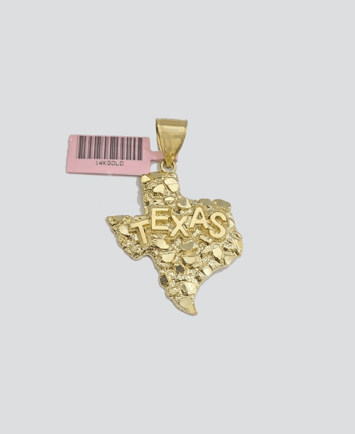 Real 14k Yellow Gold Texas Map Charm 2'' Inch Pendant 14kt for Chain & Necklaces