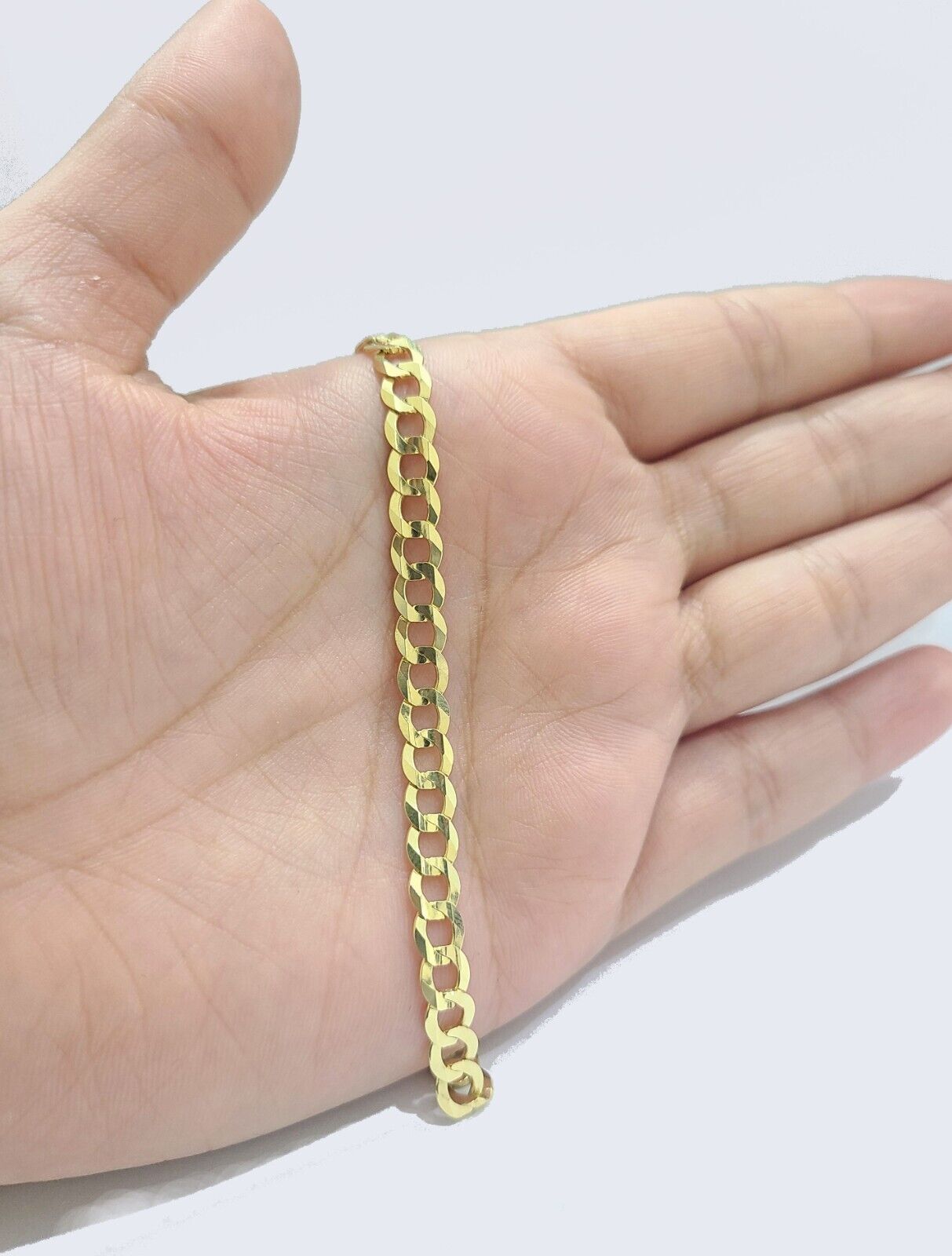 Real 14k Yellow Solid Gold 6mm Cuban Curb Link Bracelet 8'' inch 14kt Unisex - GoldenlinQ