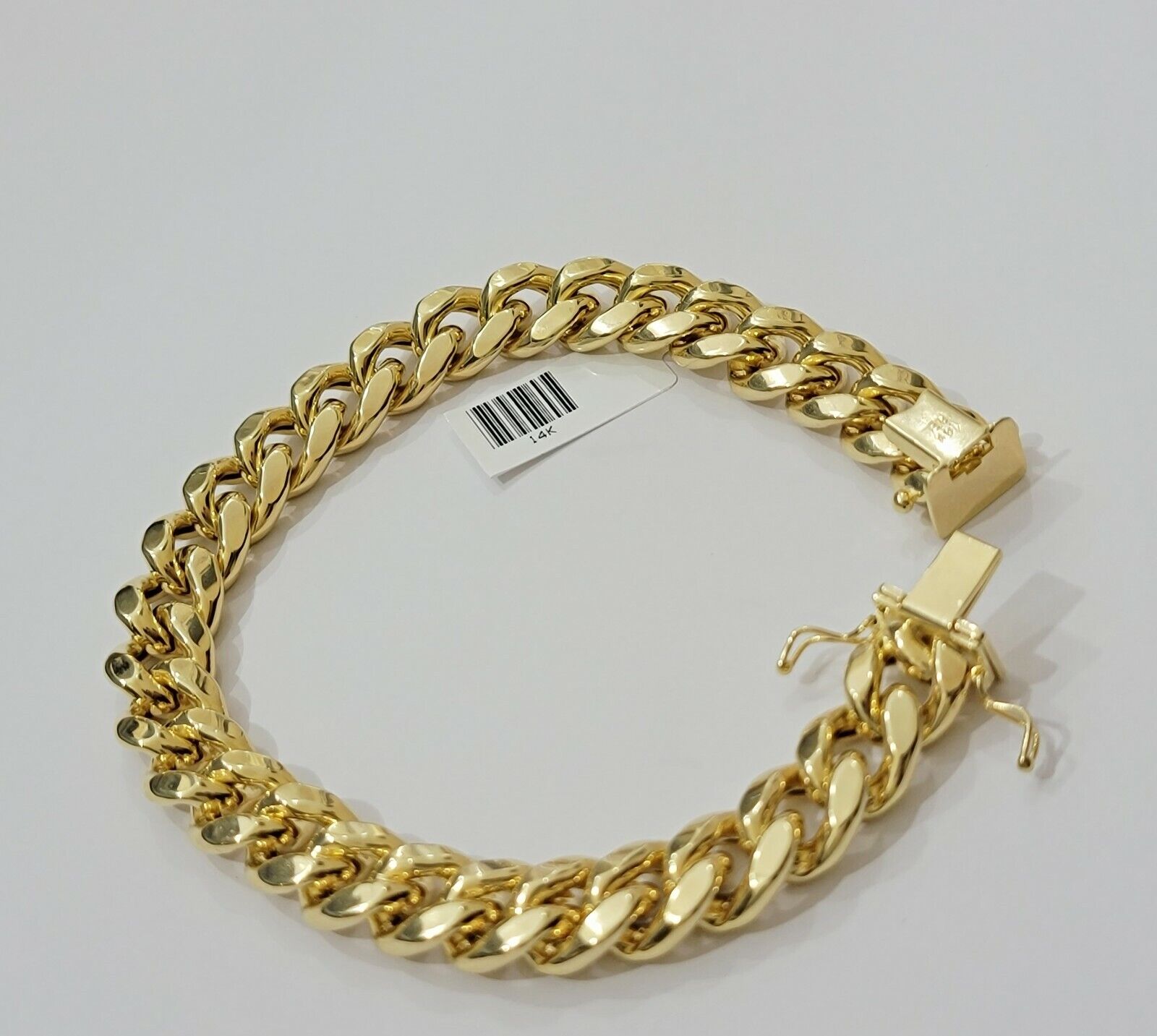 Real 14kt Gold Bracelet Miami Cuban Link 11mm 8" Inch Box Lock, Mens 14k STRONG - GoldenlinQ