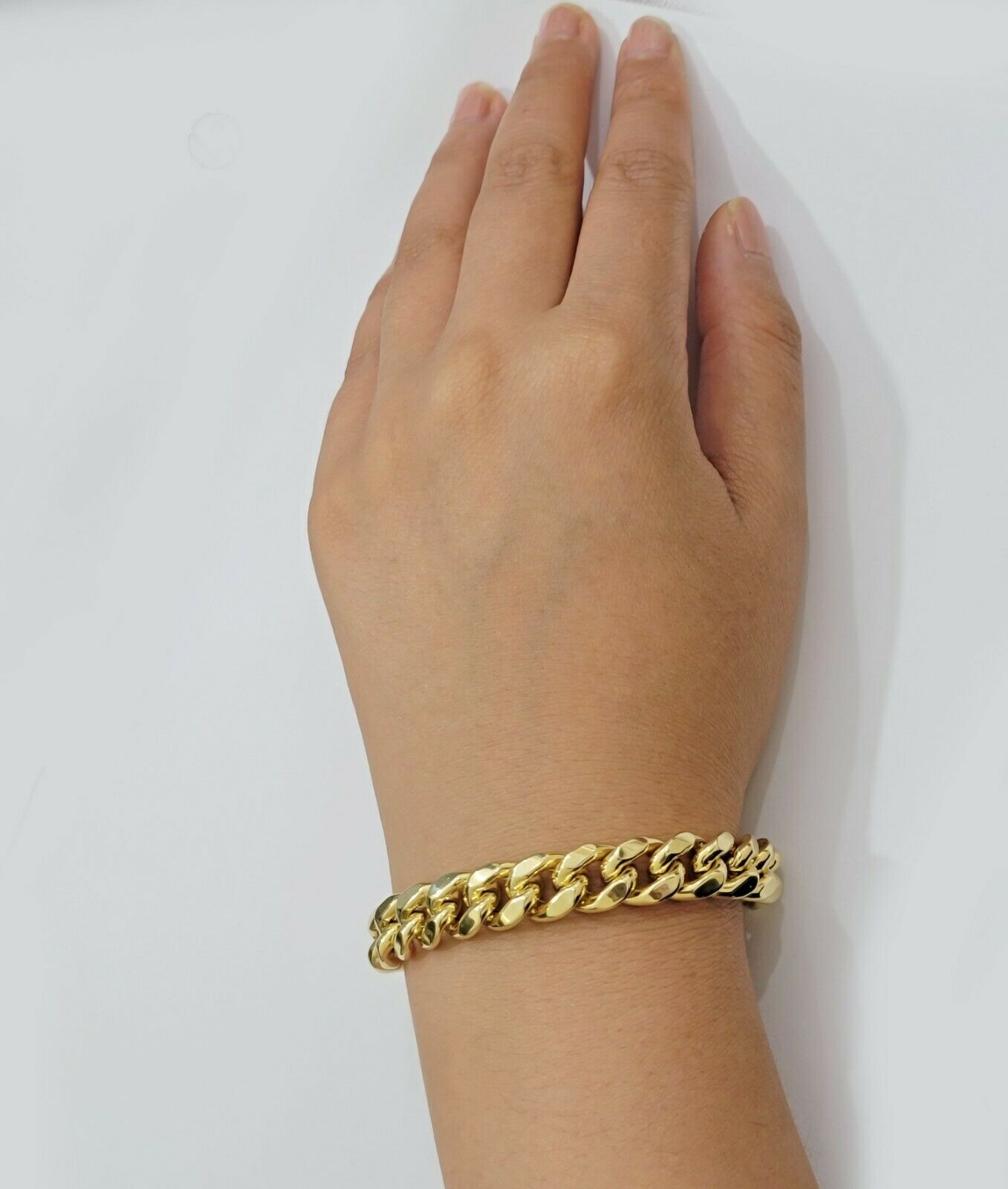 Real 14kt Gold Mens Bracelet Miami Cuban Link 11mm 9"Inch ,Box Clasp ,14k STRONG - GoldenlinQ