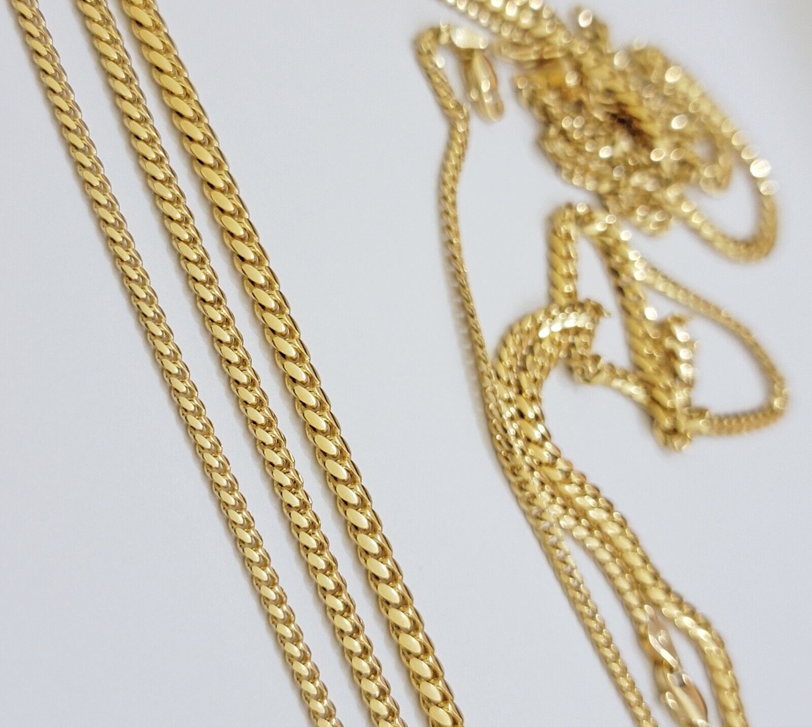 Real 18k Gold Chain Necklace Miami Cuban Link 2.5-4mm 18-26 Inch Solid Men Women