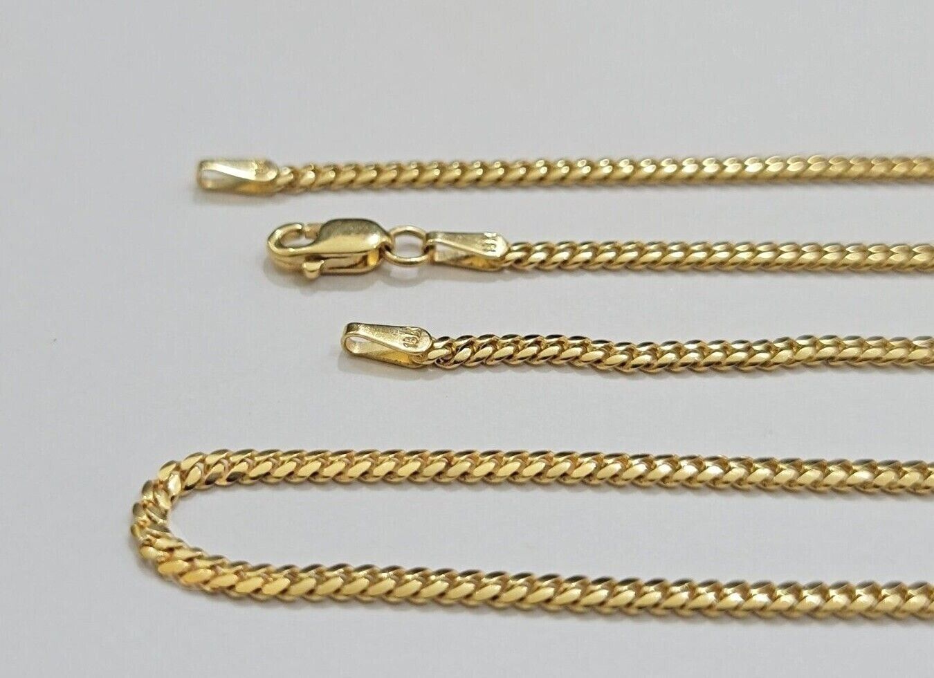 Real 18k Yellow Gold Miami Cuban Chain Necklace 3mm 24 Inch Men Women Solid Sale